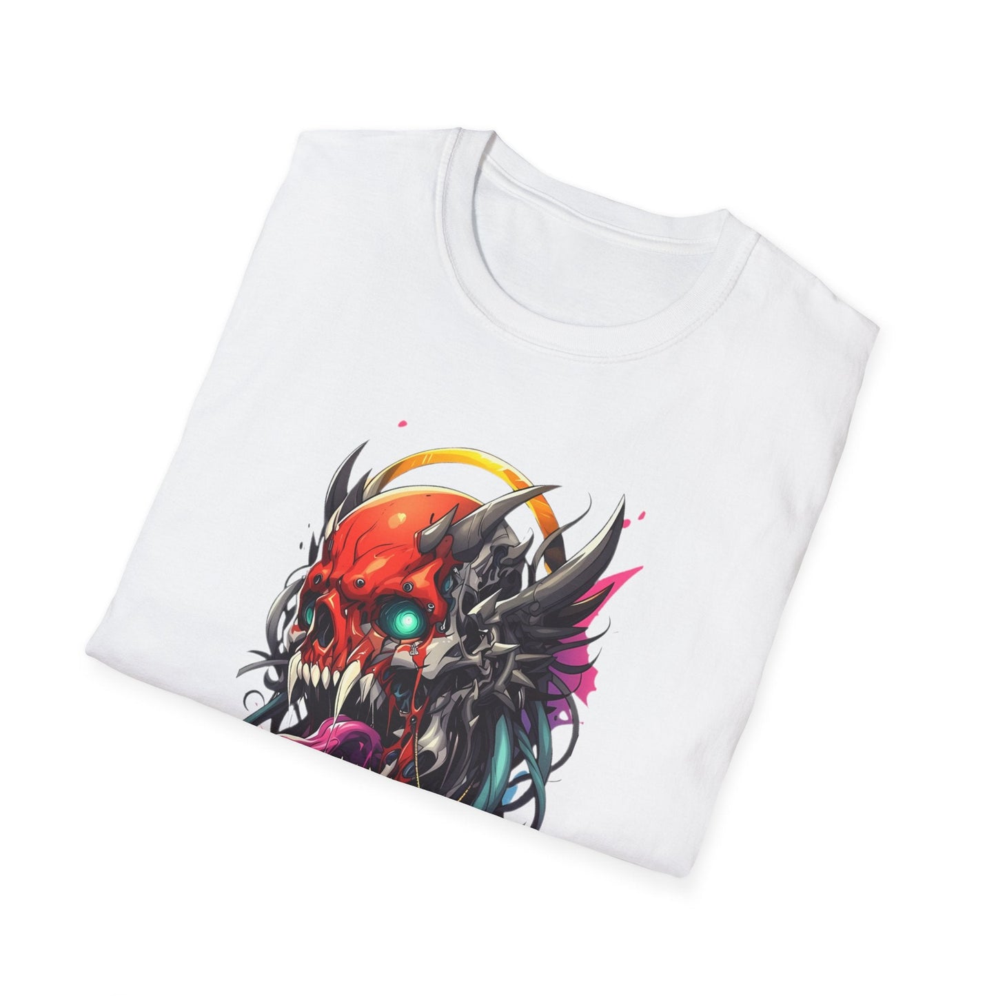 Skull Tee Shirt Unisex Skeleton Art Design Gildan Softstyle 64000 100 Percent Ring Spun Cotton