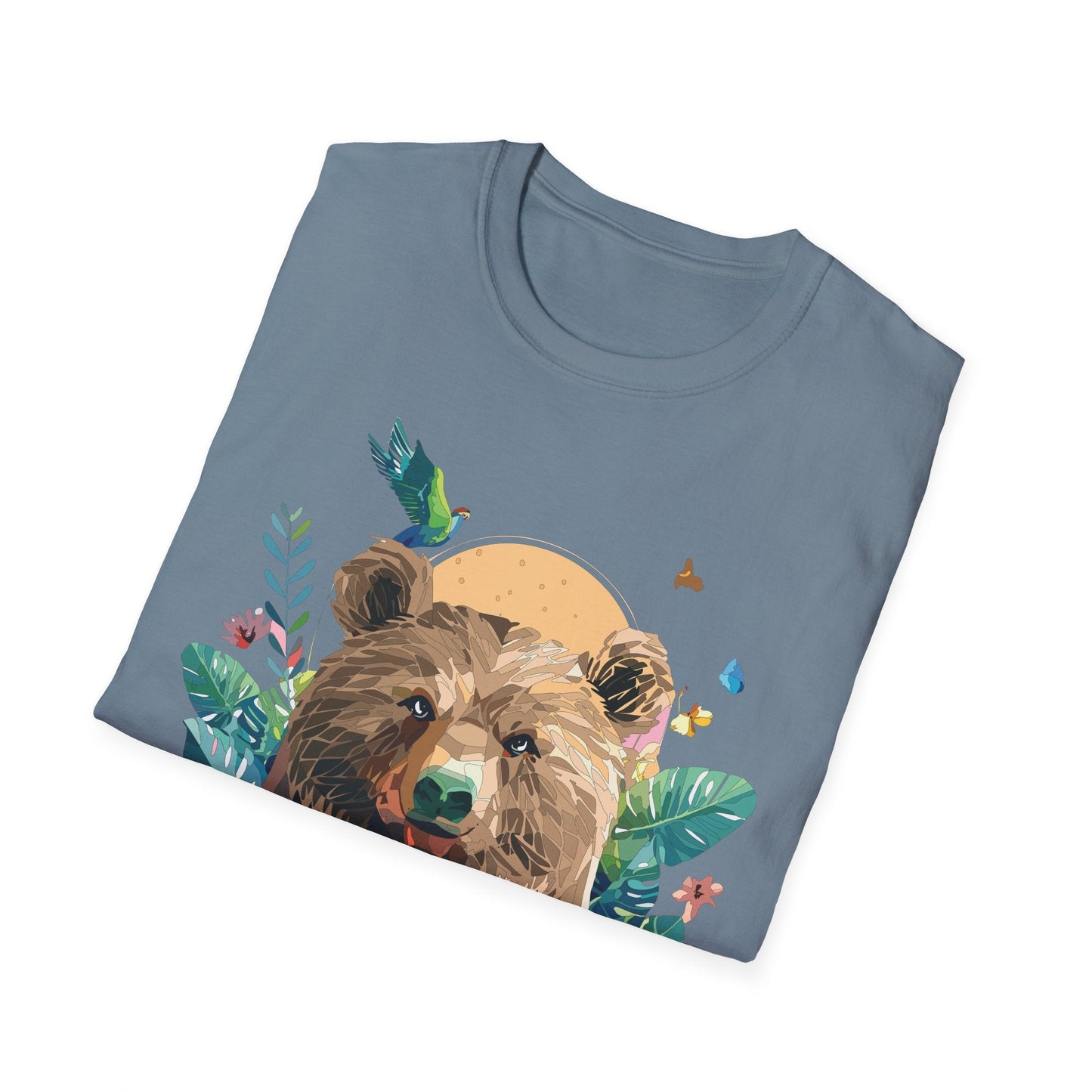 Bear T Shirt Unisex Graphic Tee Bear Lover Gift 100 Percent Ring Spun Cotton Softstyle 64000 Gildan
