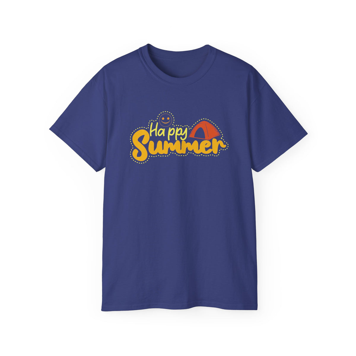 Happy Summer Sunshine Graphic Tee | Beach Tent, Sunglasses, Retro Script