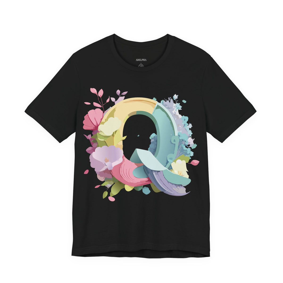 Letter Q Graphic Unisex Cotton Bella+Canvas Tee with Art Letter Design