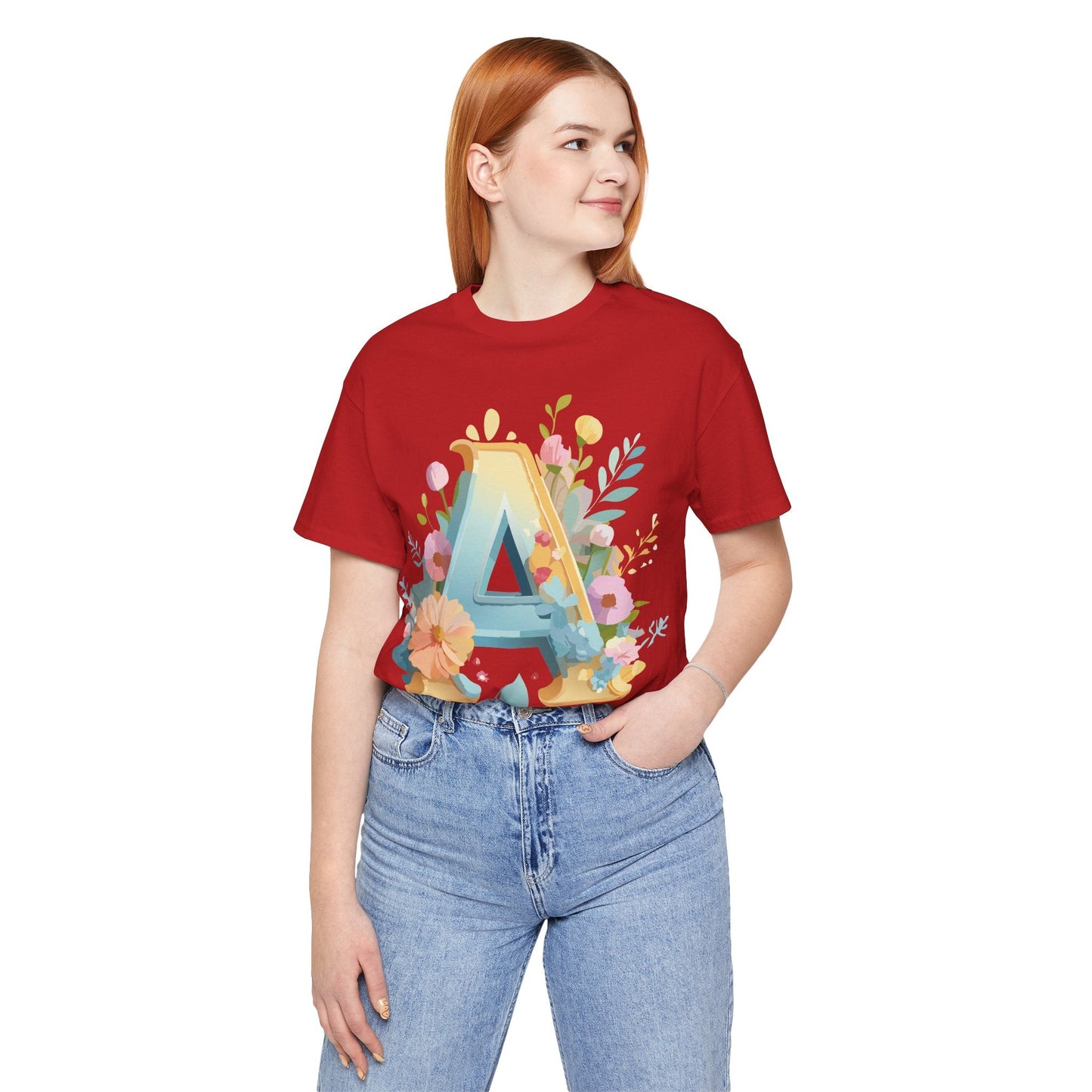 Letter A Shirt Graphic Tee Unisex Jersey Short Sleeve Adelpha Vintage Inspired Art Design