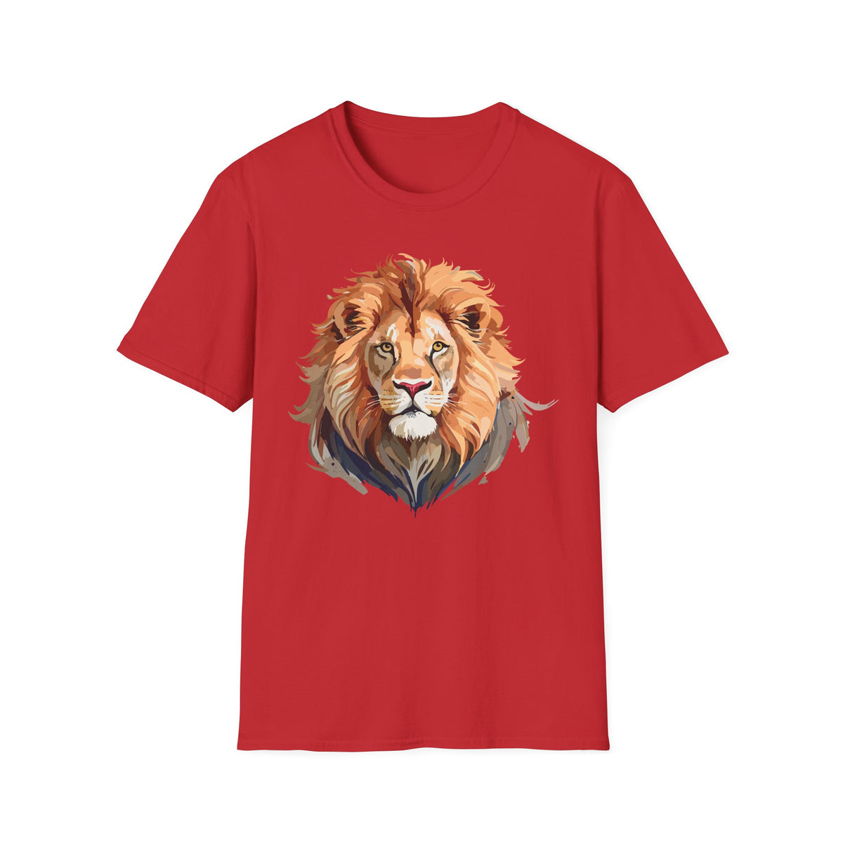Majestic Lion Portrait T-Shirt | Realistic Watercolor Animal Tee