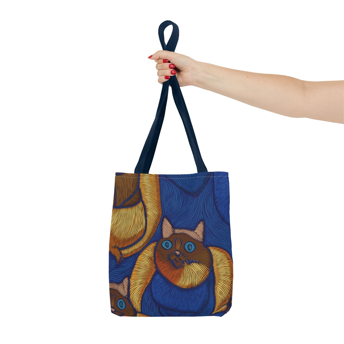 Denim Fabric Imitation Print Unisex Canvas Bag Poly Spun 3 Sizes Tote Bag 190-8