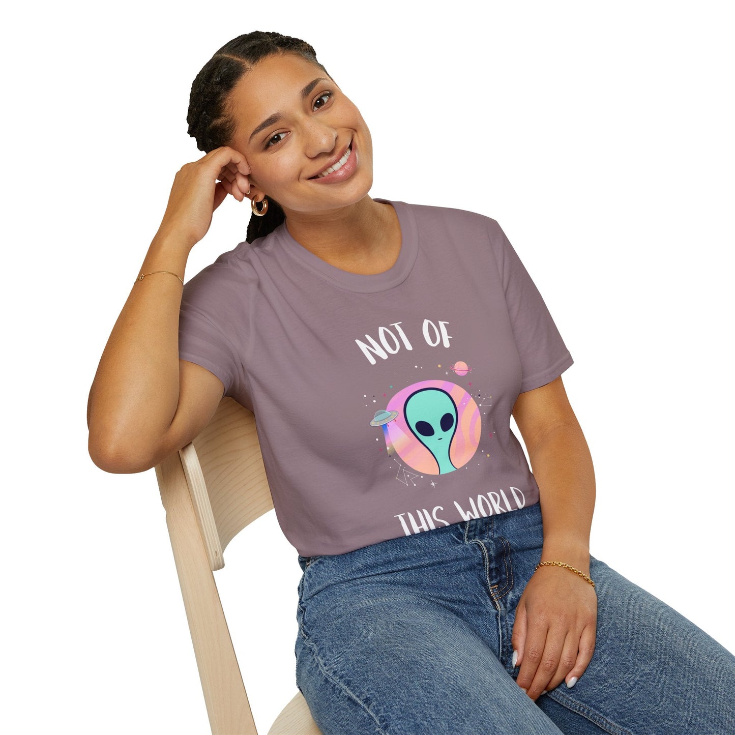 Alien Graphic TShirt  Not Of This World Cute Pastel UFO Tee