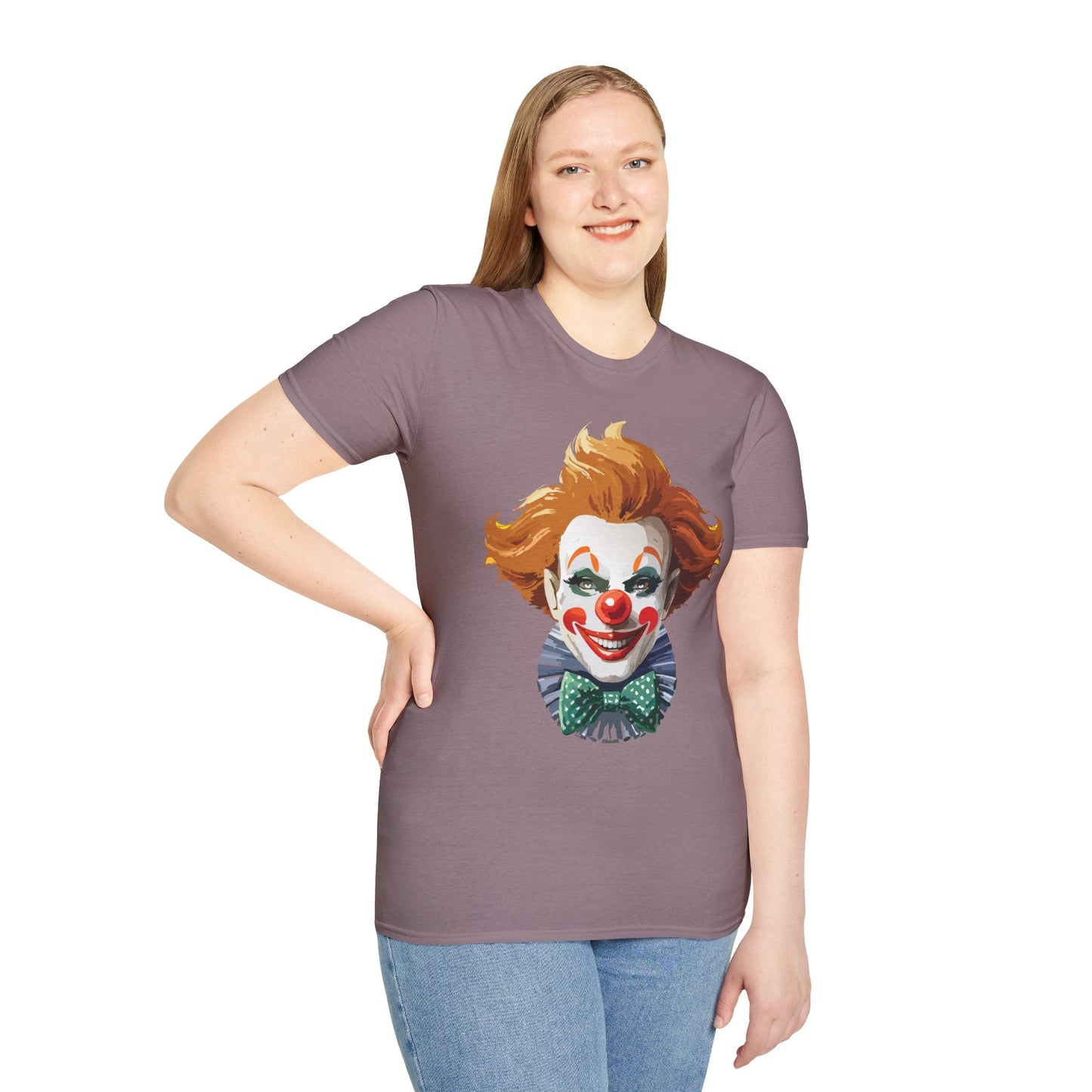 Clown Theme T Shirt Funny Man Circus Scary Man Unisex Gildan Softstyle Graphic Tee Everyday Wear