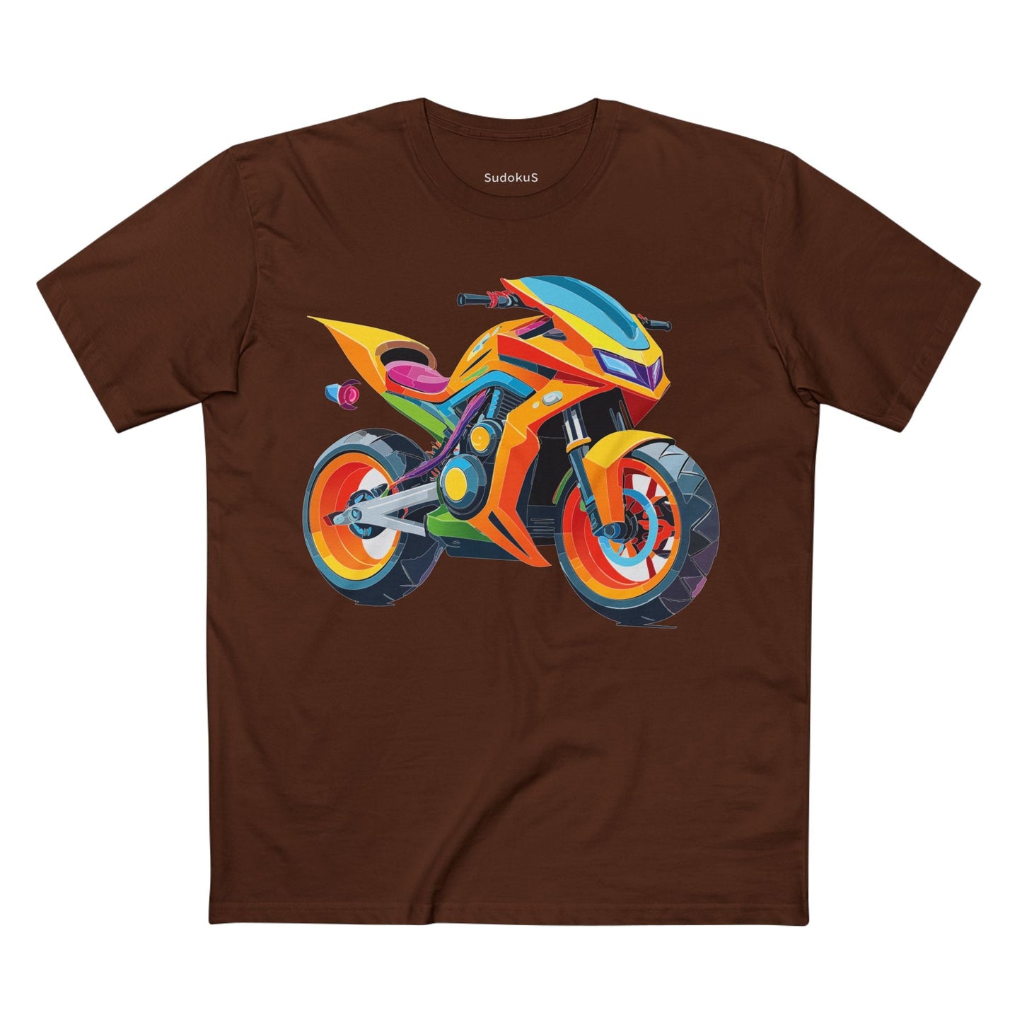 Moto Bike Graphic Unisex 100 Cotton Staple Tee 3