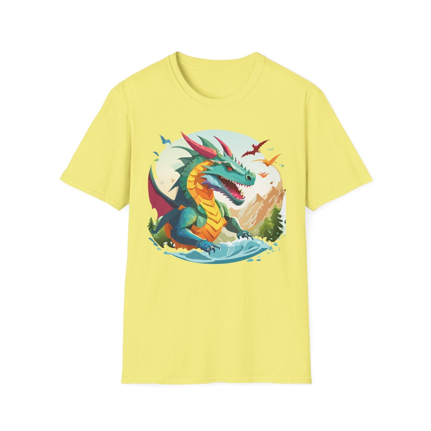 Dragon T Shirt Unisex Animal Tee Softstyle 64000 Premium 100 Percent Ring Spun Cotton