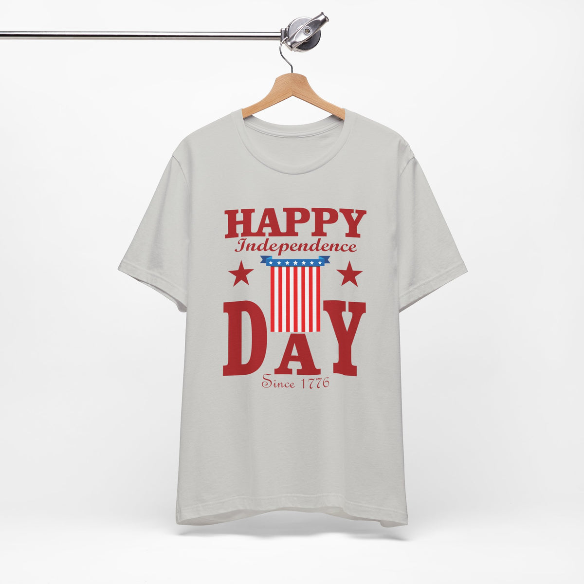 Happy Independence Day Tee Patriotic Stars Stripes July 4th Unisex Cotton Shirt 018