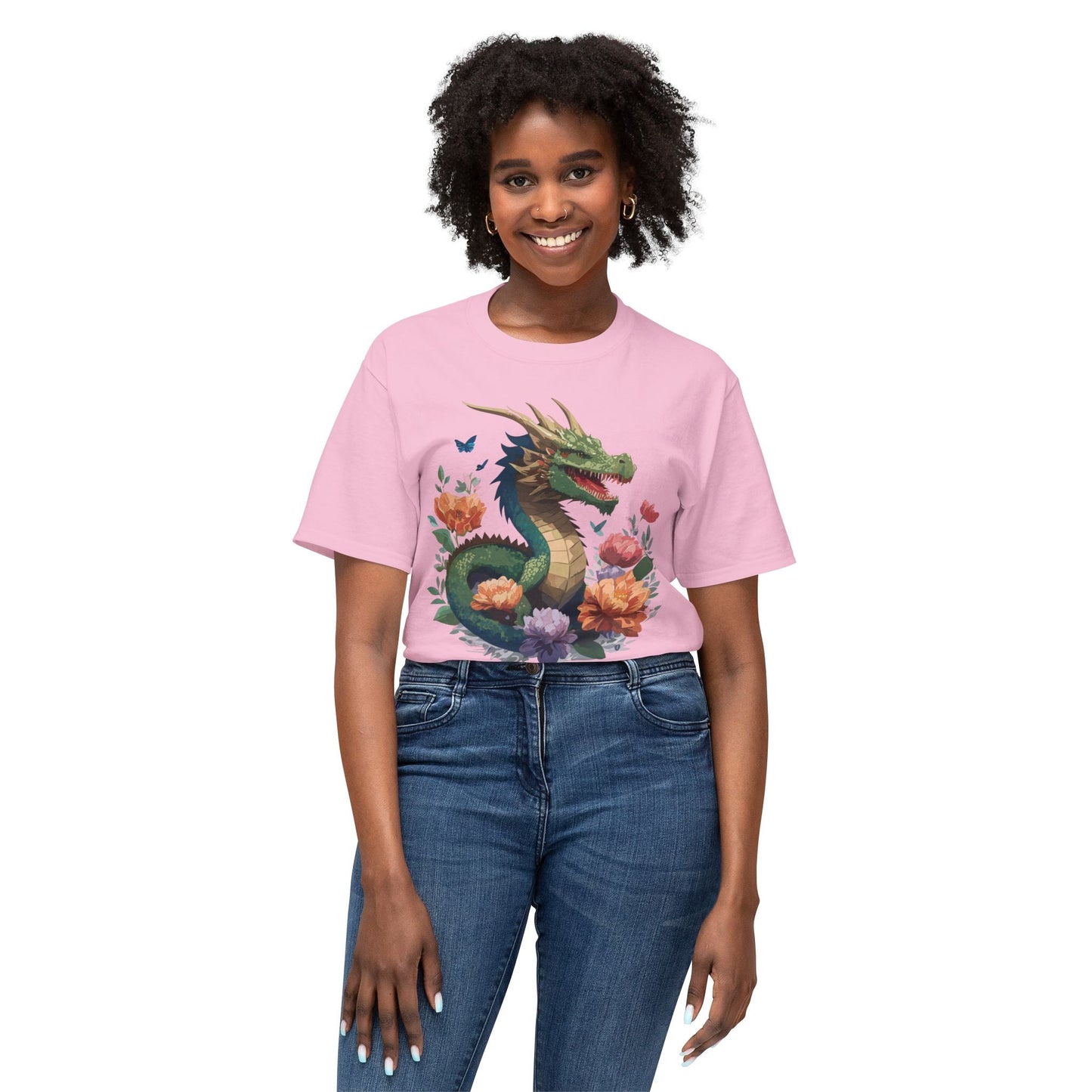 Dragon T Shirt With Art Print HD Cotton Unisex Tee Vintage Dragon Design