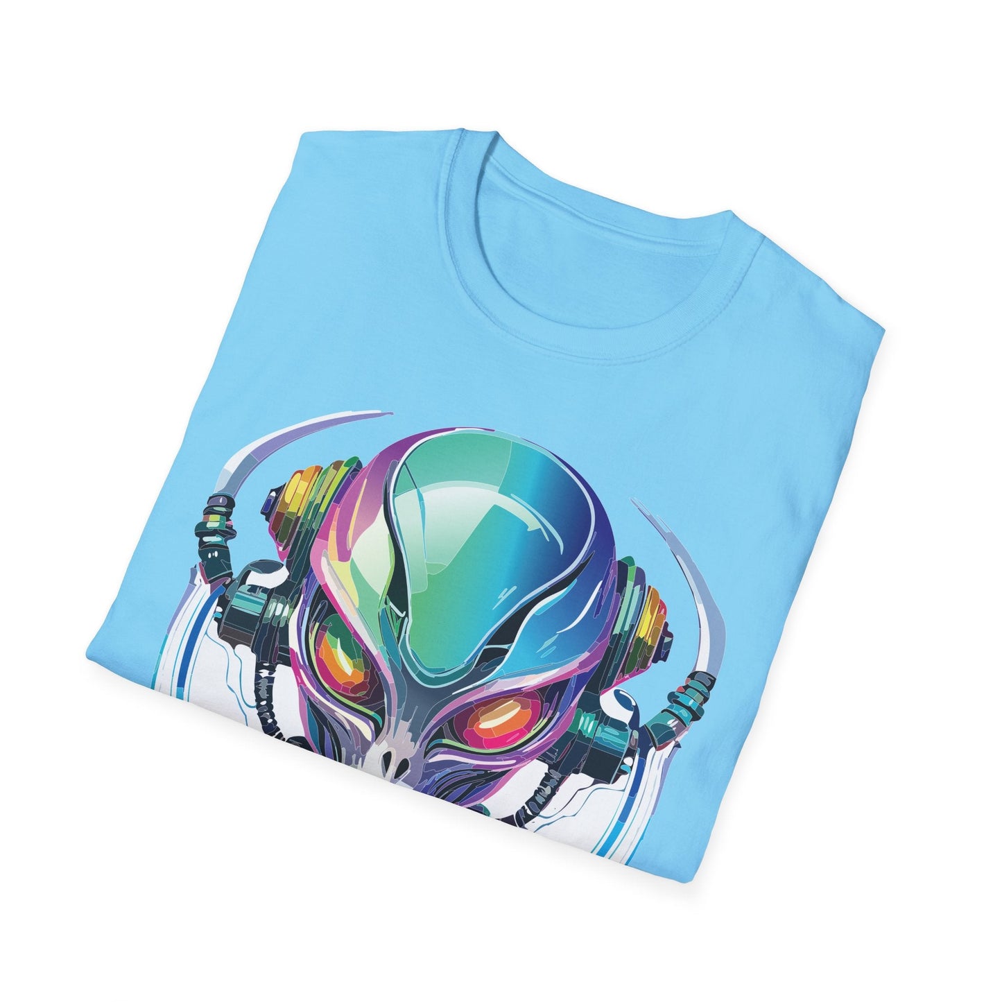 Alien Graphic Unisex Cotton Softstyle UFO Artwork Tee 3