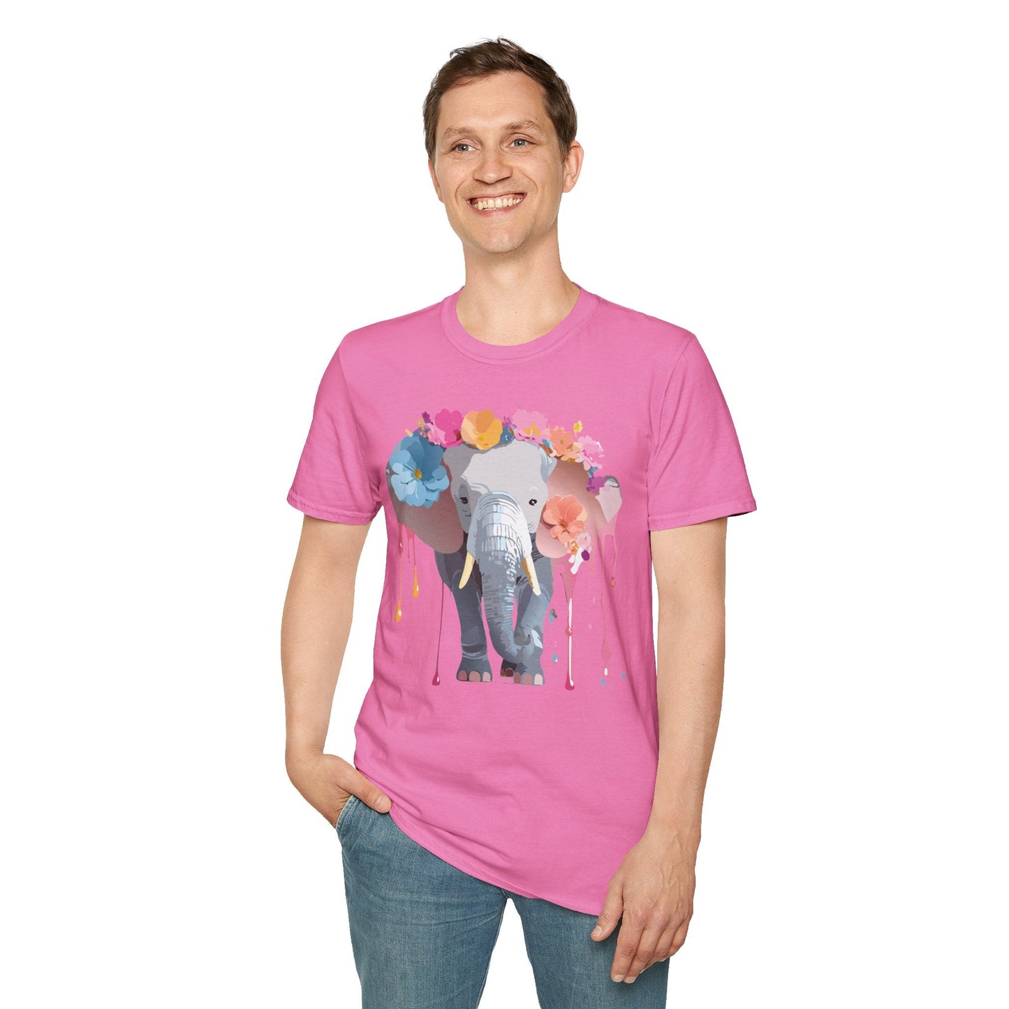 Elephant T Shirt Unisex Softstyle Gildan 64000 Elephant On T Shirt Animation Animals Tee