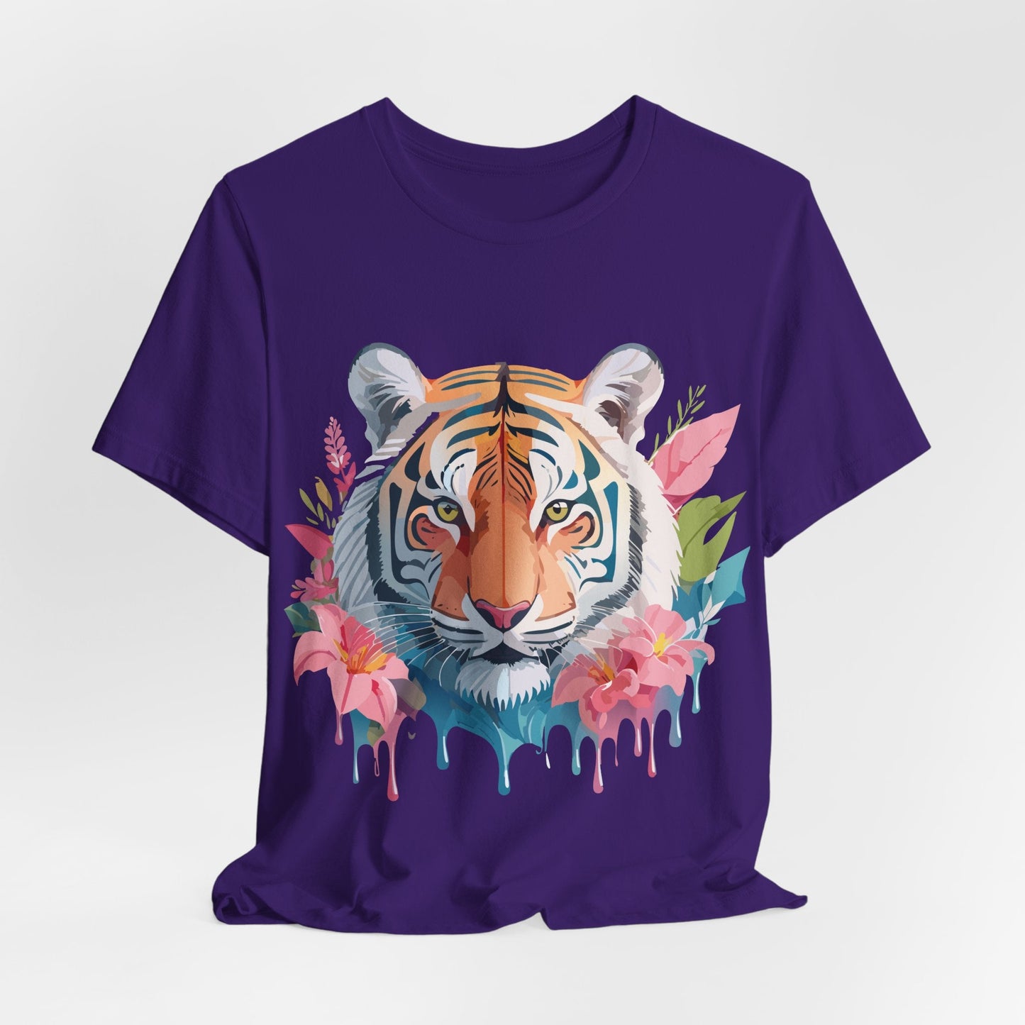 Tiger Graphic Unisex 100 Cotton Vintage Art with Animal Tee 13