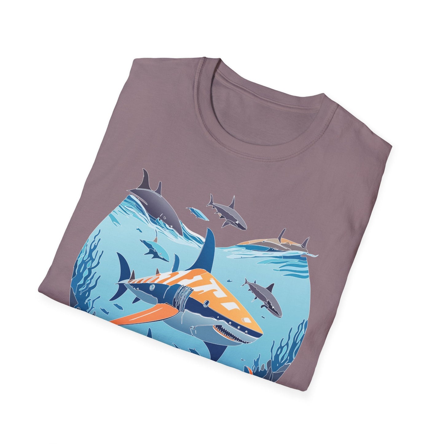 Ocean Tee Shirt Unisex Softstyle Gildan 64000 100 Percent Ring Spun Cotton Breathable U Boat Design