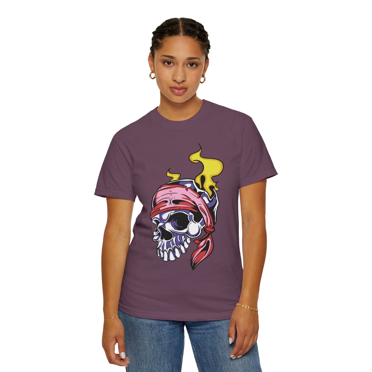 Unisex Cotton Tee Shirt with Skull