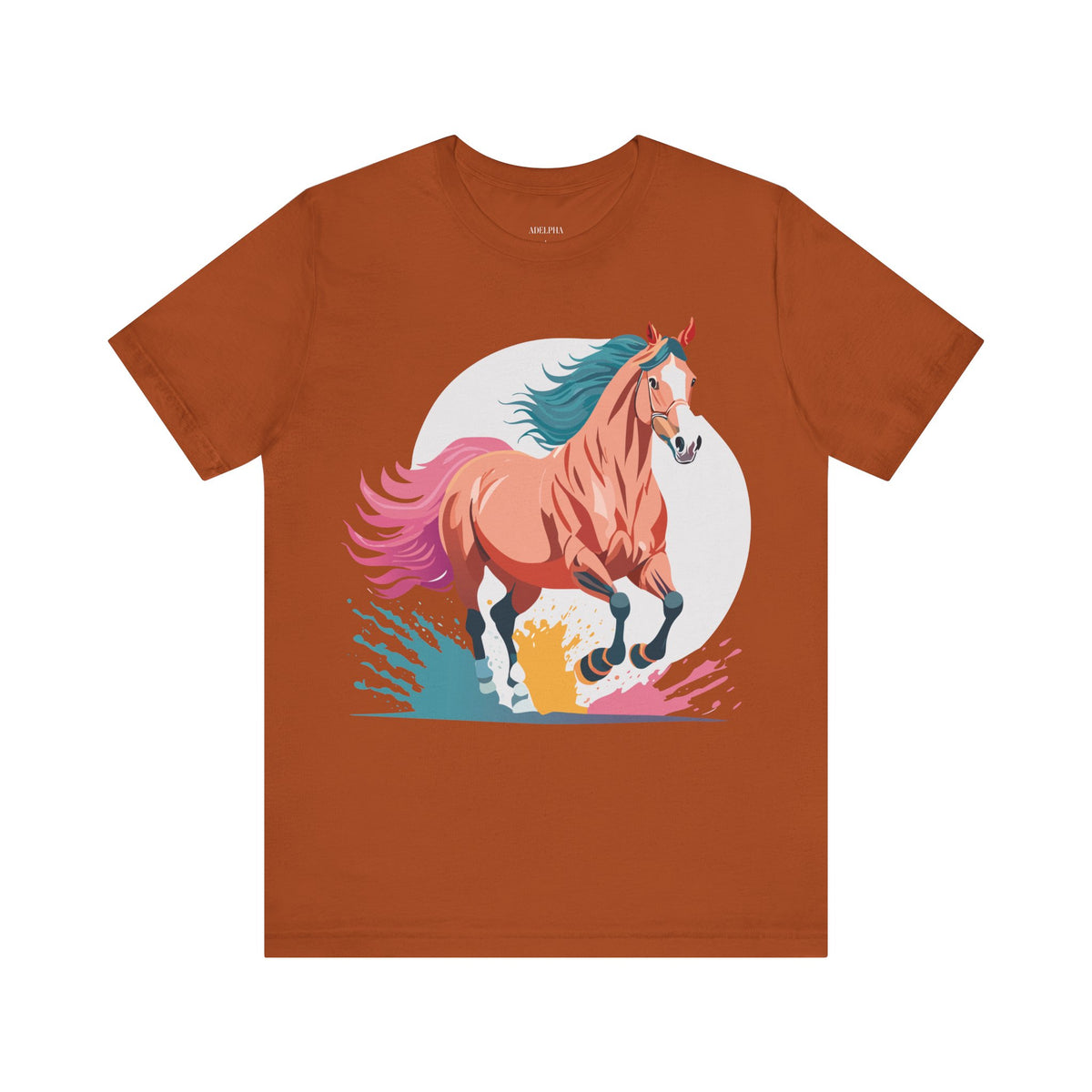 Horse Graphic Unisex Cotton Bella+Canvas Tee with Art Animal Design e24