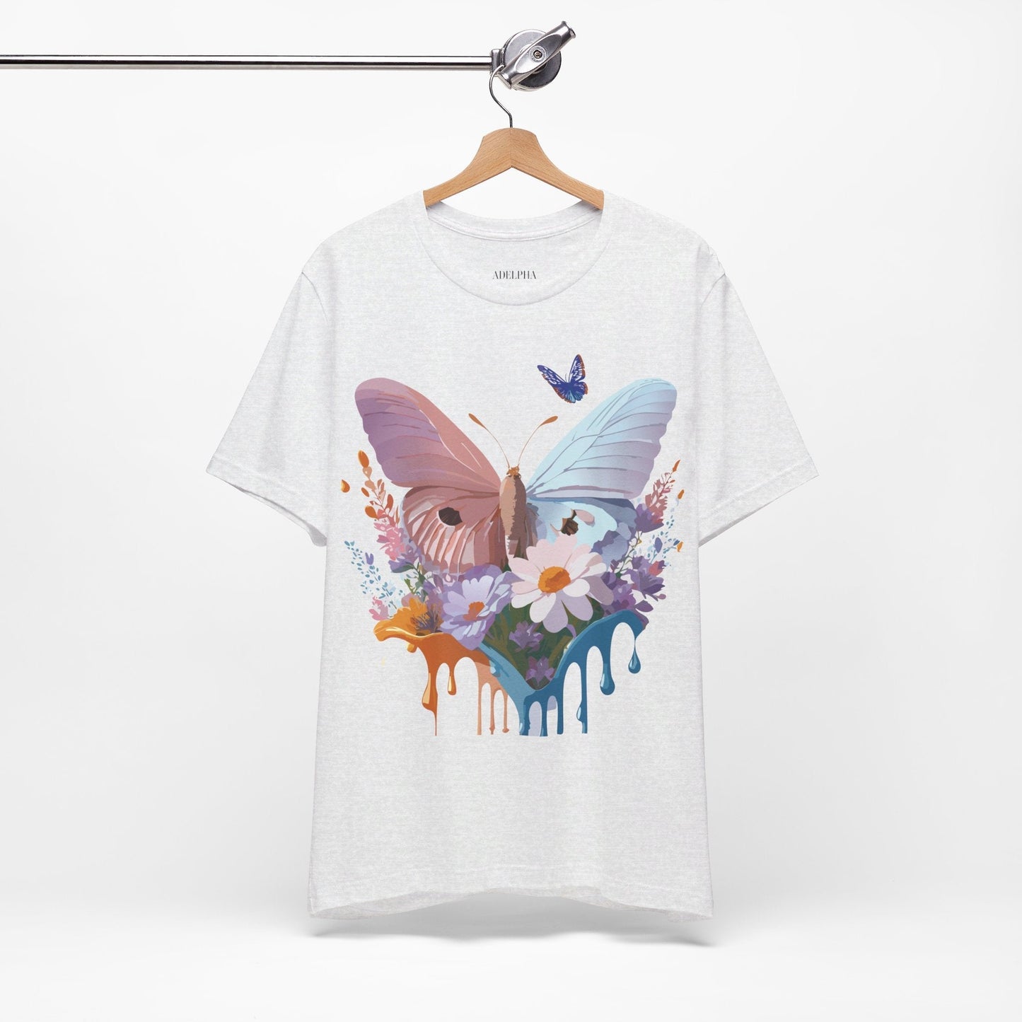 Butterfly Graphic Unisex 100 Cotton Lightweight Vintage Floral Design Jersey Tee 69