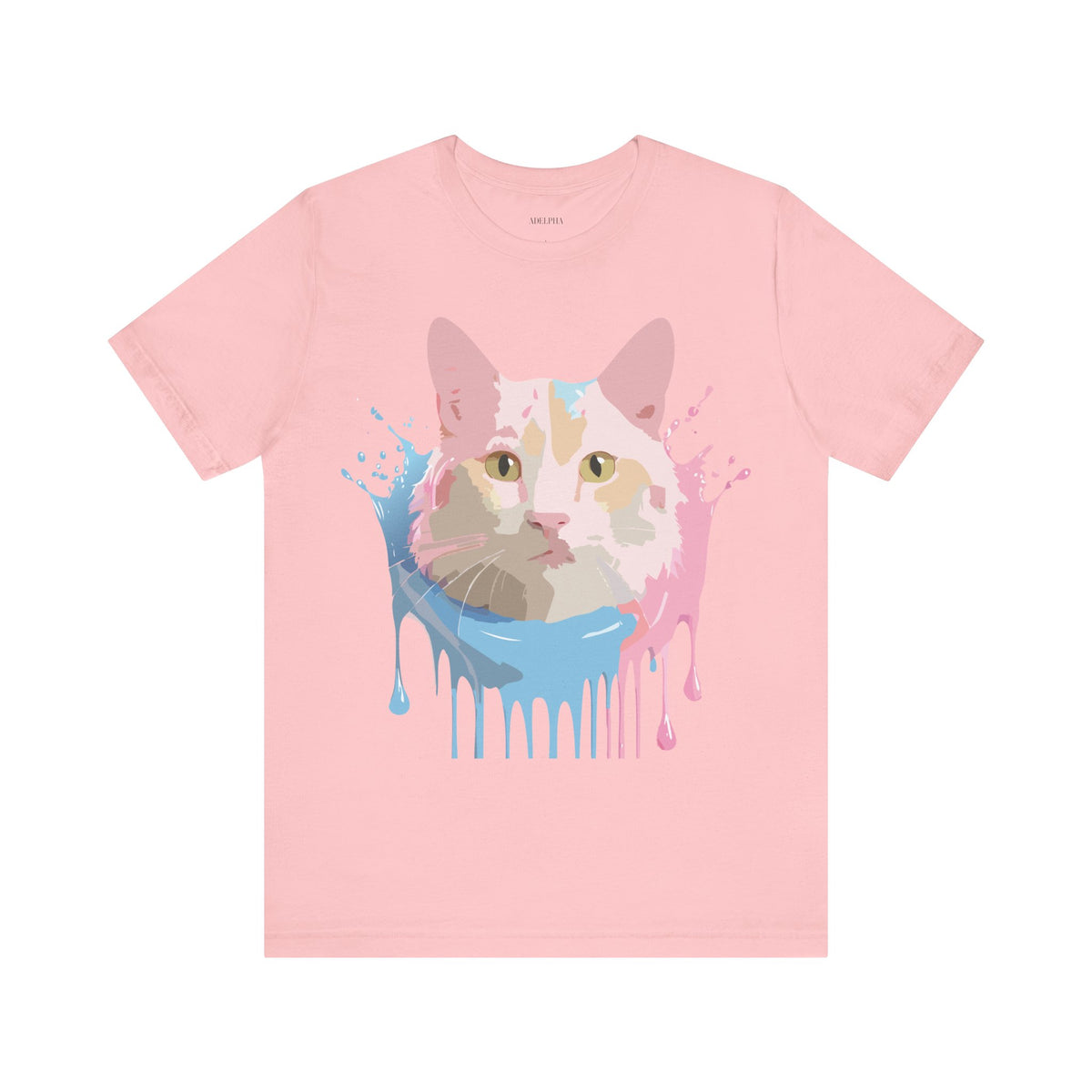 Cat Graphic Unisex Cotton Bella+Canvas Tee with Art Animal Design e207