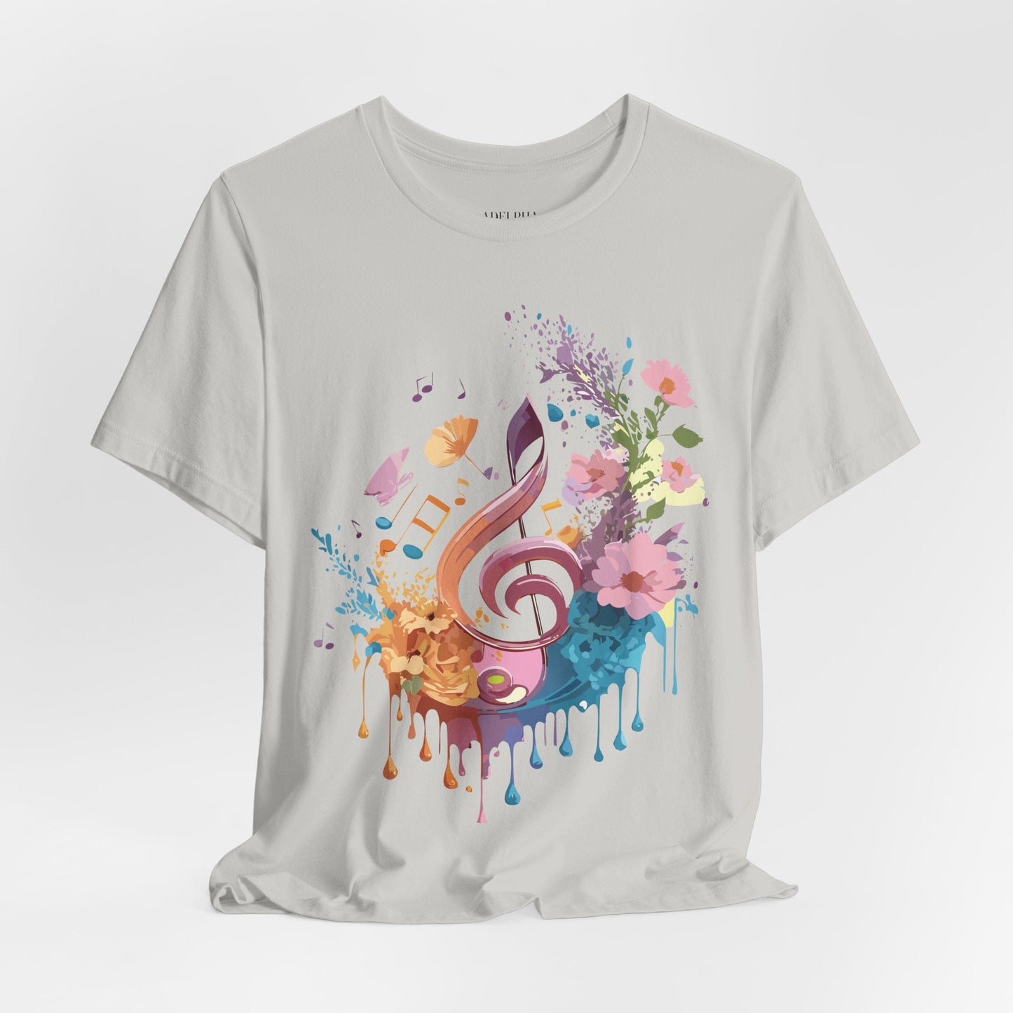 Music Graphic Unisex 100 Cotton Vintage Art with Musical Elements Tee 115