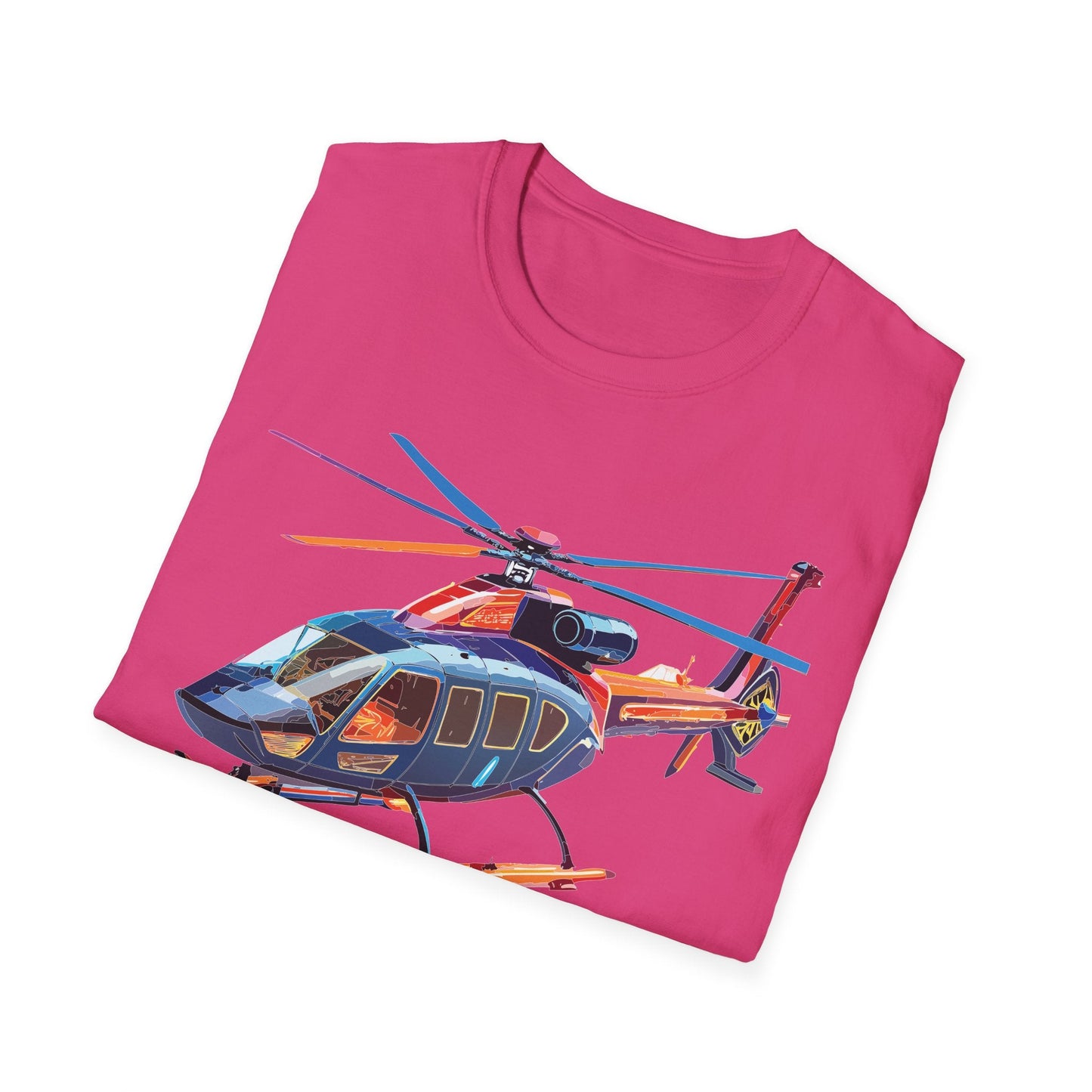 Chopper Helicopter Graphic Unisex Cotton Softstyle Short Sleeve Tee 4