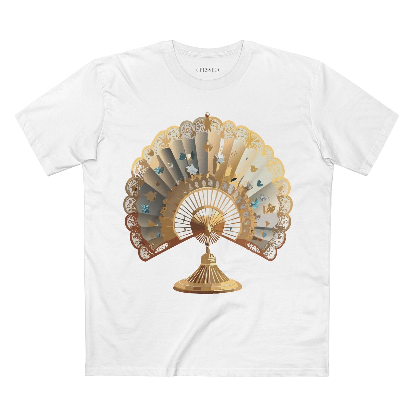 Antique Fan Graphic Design T-Shirt Unisex 100 Cotton Floral Carnival Artwork Tee 22