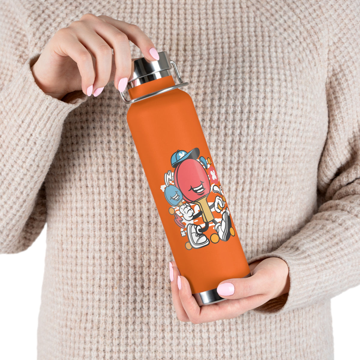 22oz Copper Insulated Water Bottle with Cartoon Design - CV29