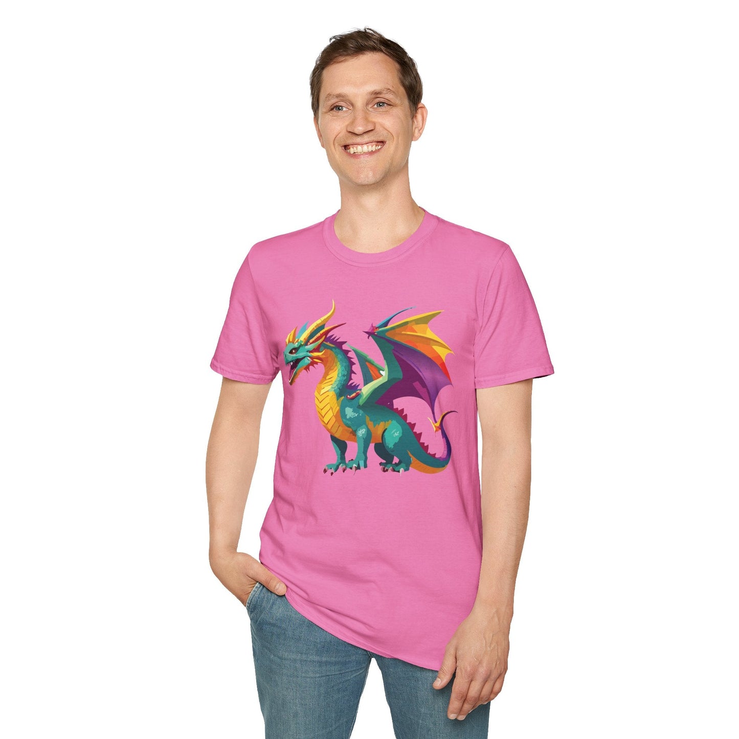 Dragon Graphic Unisex Cotton Softstyle Art Design Tee With Animals 10