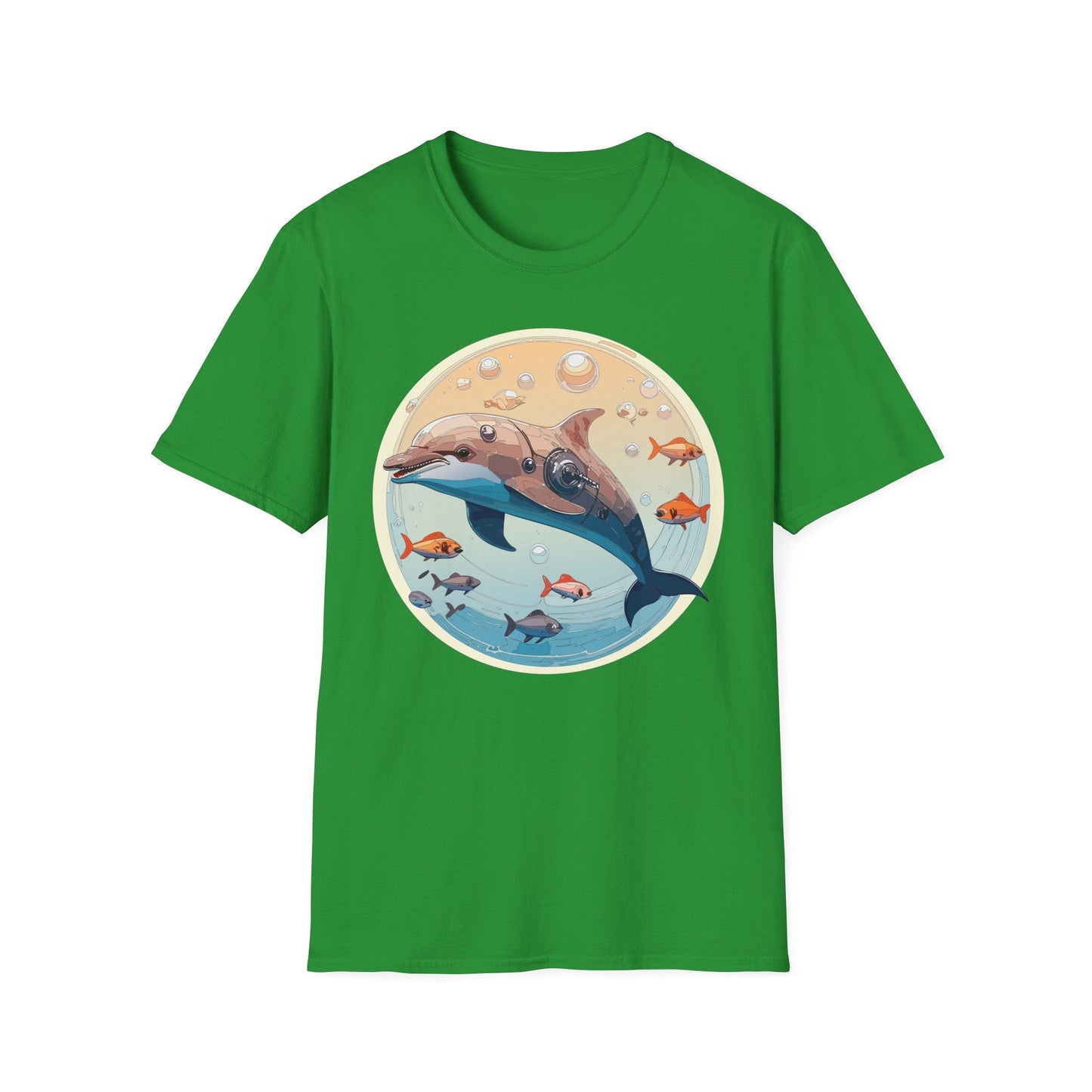Dolphin Shirt Unisex Softstyle Tee 100 Percent Ring Spun Cotton Breathable Gildan 64000