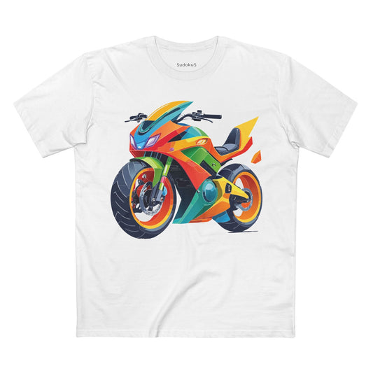 Moto Bike Graphic Unisex 100 Cotton Staple Tee 5
