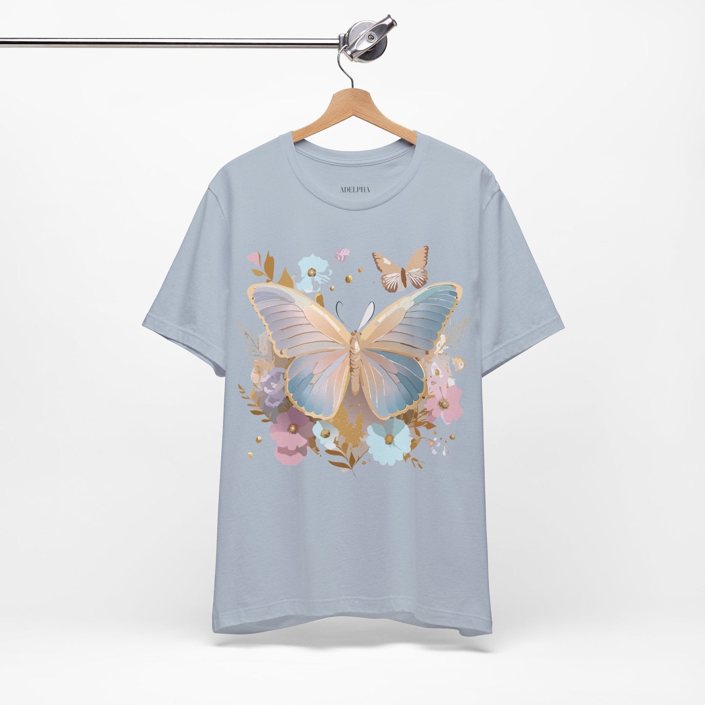 Butterfly Graphic Unisex 100 Cotton Lightweight Vintage Floral Design Jersey Tee 11