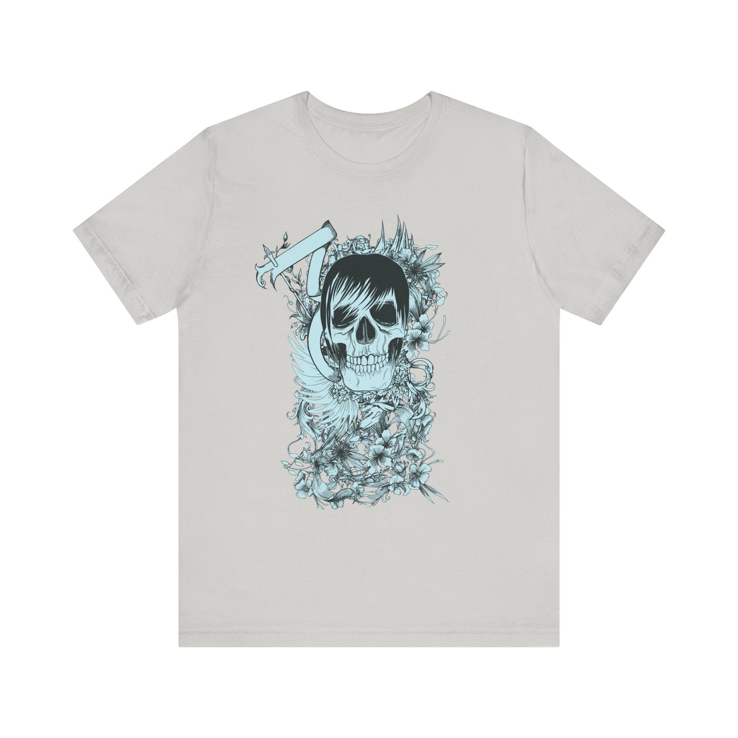 Sky Skull Graphic Design Tee, Skull Shirt, Vintage Tees, Art Design T-Shirt, Vintage Graphic Tee, Art Shirts with Skulls