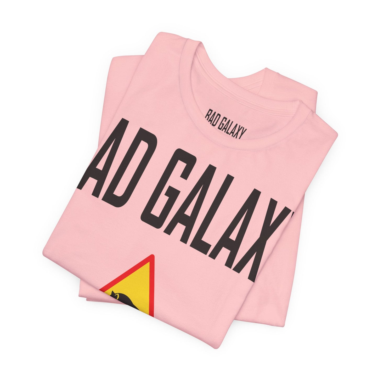 Tee Shirt With Red Stamp Designed And Printed In The USA By Bad Galaxy 100 Percent Cotton