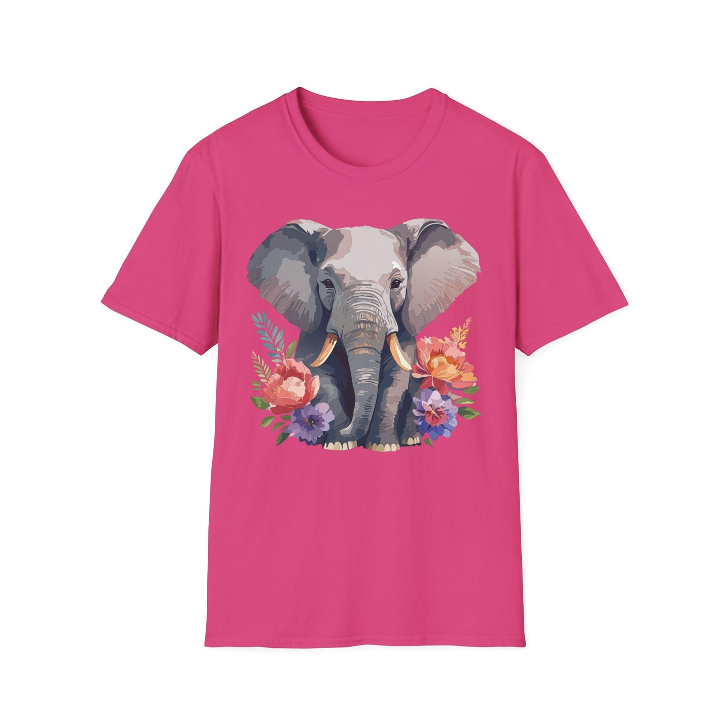 Elephant T Shirt Unisex Gildan Softstyle 64000 100 Percent Ring Spun Cotton Casual Tee