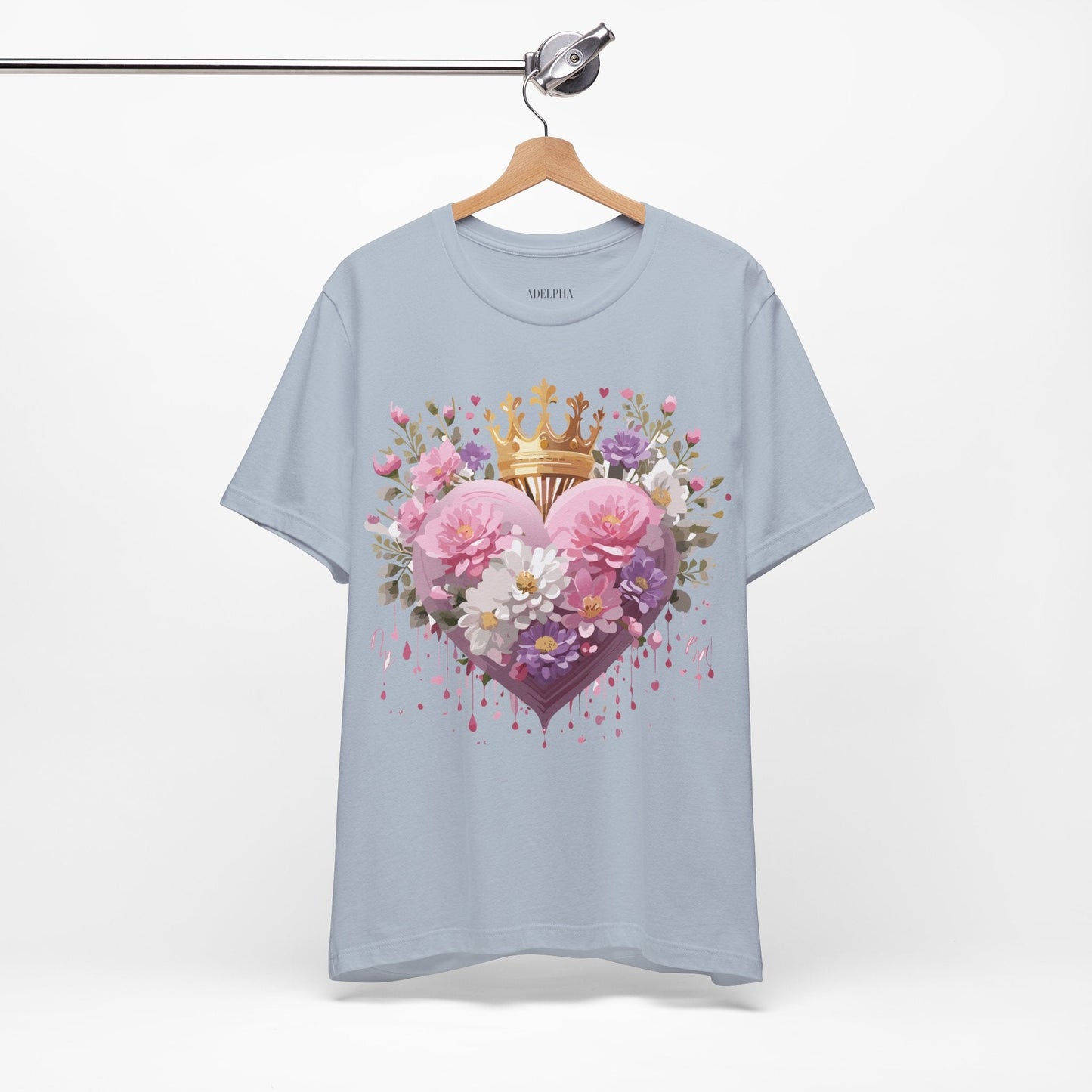Valentine Day Graphic Unisex 100 Cotton Vintage Artwork with Love and Flower Design Tee 2