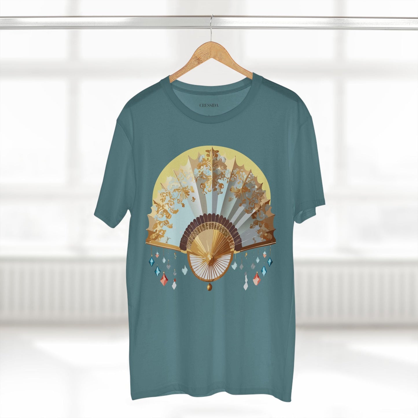 Antique Fan Graphic Design T-Shirt Unisex 100 Cotton Floral Carnival Artwork Tee 25