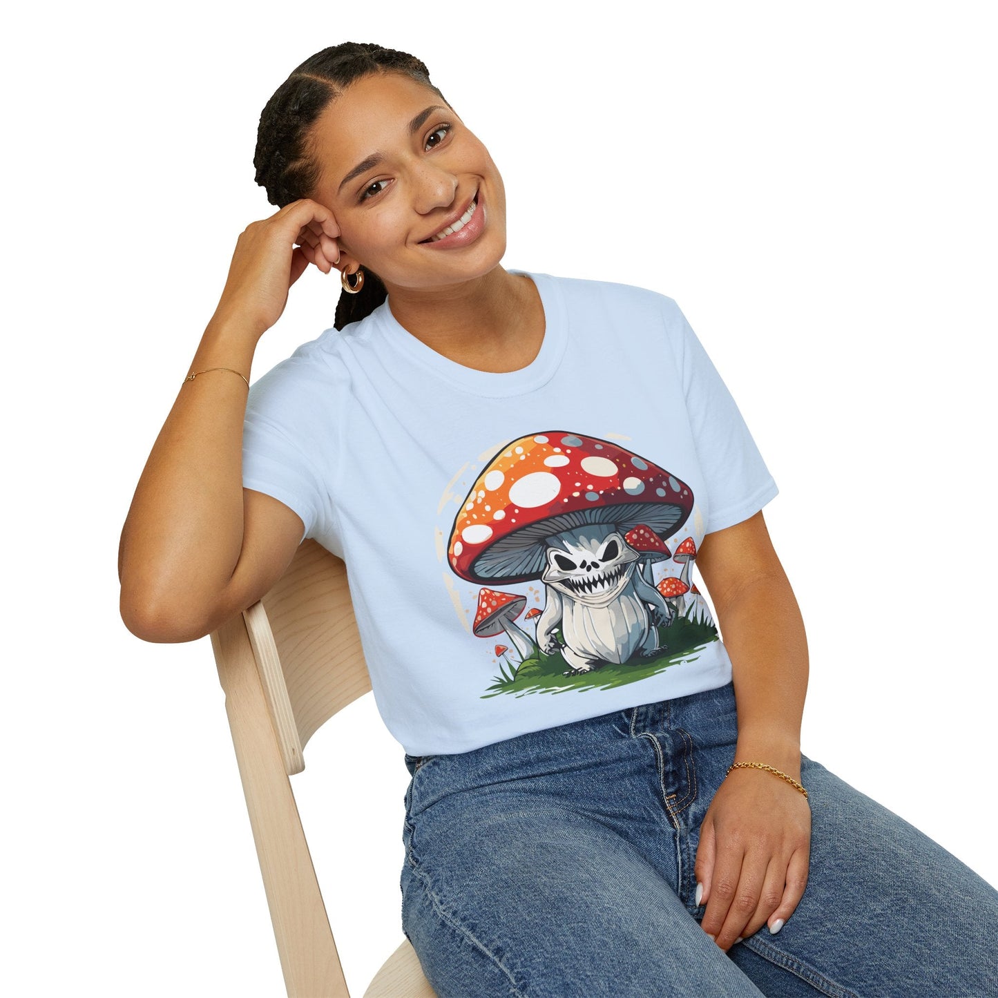 Mashroom Tee Shirt Unisex Softstyle 64000 100 Percent Ring Spun Cotton Funny Mashroom Fungus Design