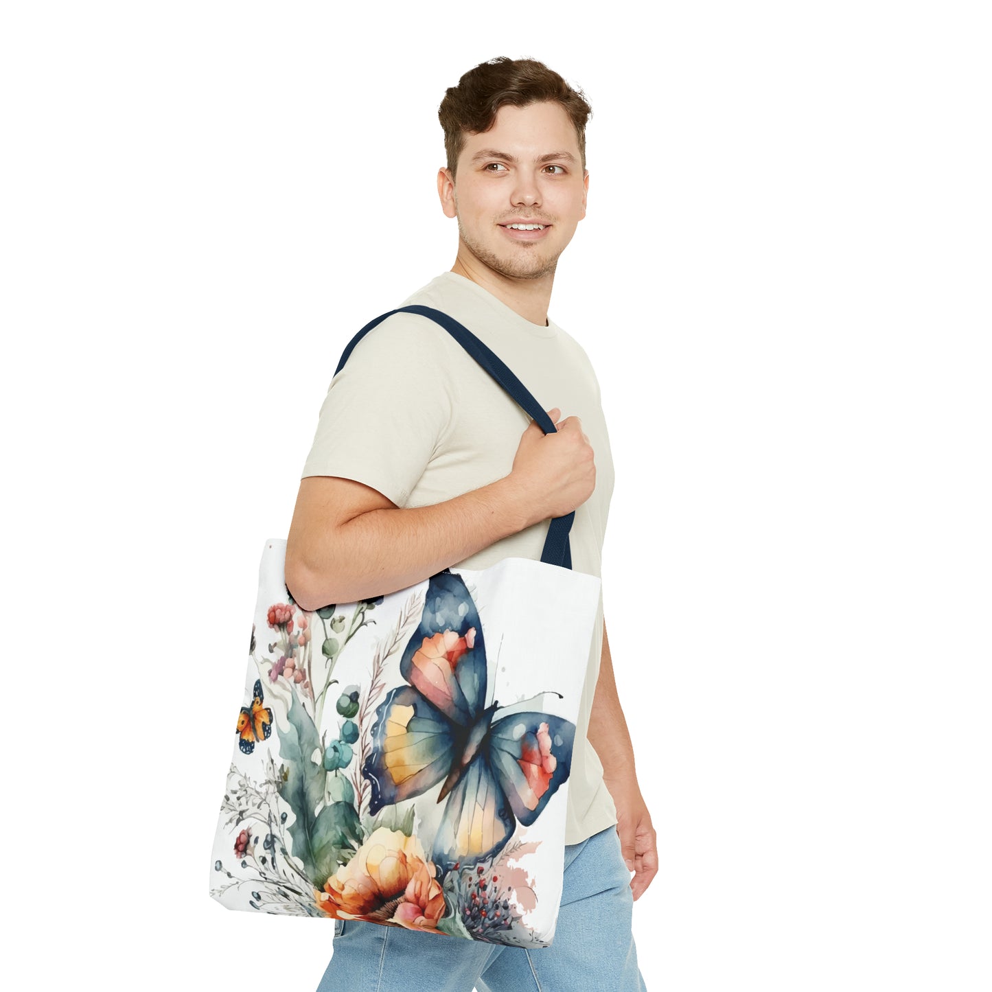 Canvas Bag with Butterfly Prints