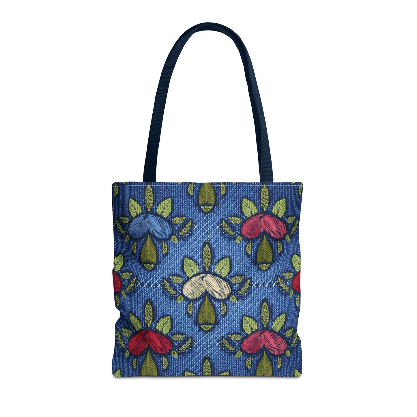 Denim Fabric Imitation Print Unisex Canvas Bag Poly Spun 3 Sizes Tote Bag 159-10