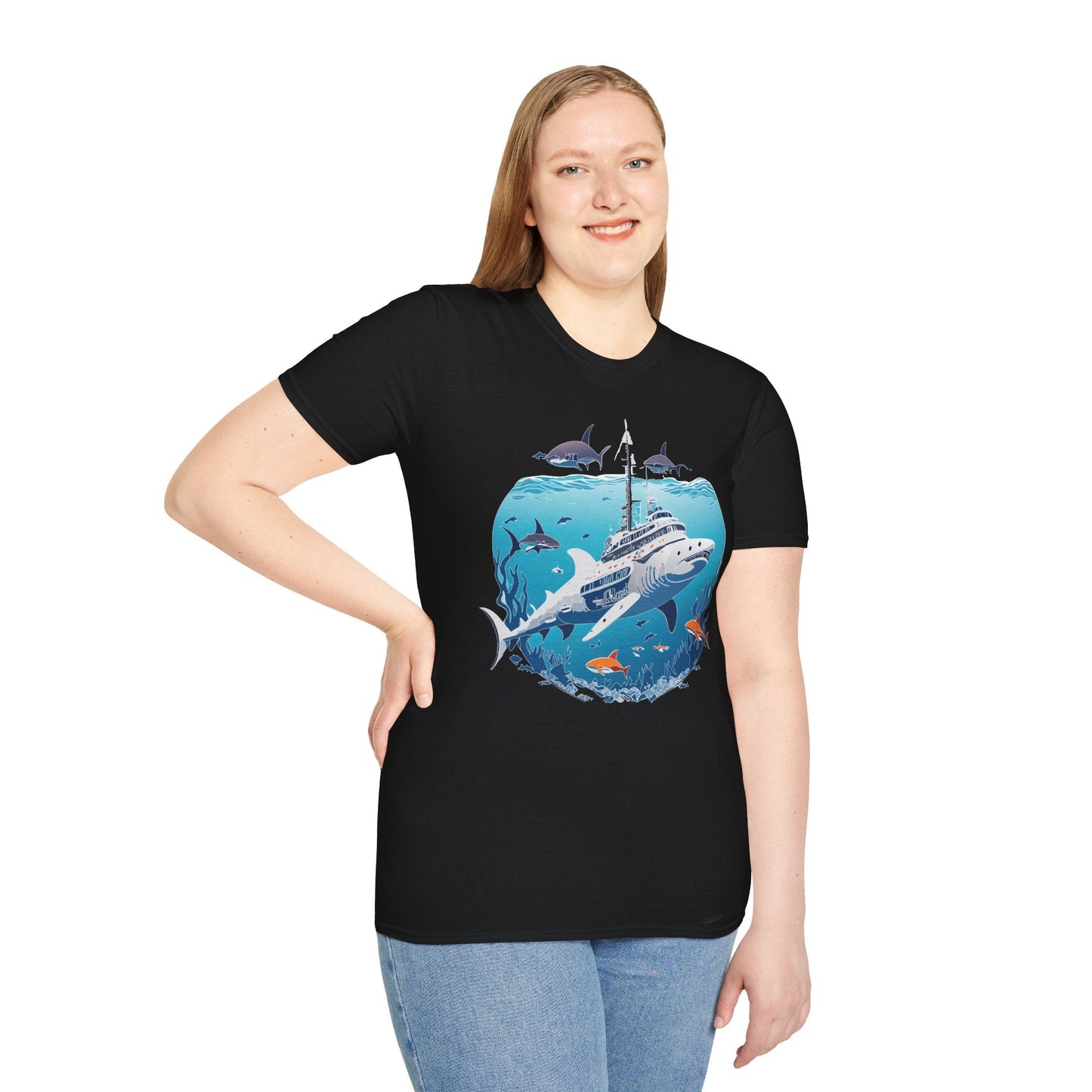 Ocean Tee Shirt Unisex Softstyle 64000 Ring Spun Cotton Art Design Tee For Everyday Comfort