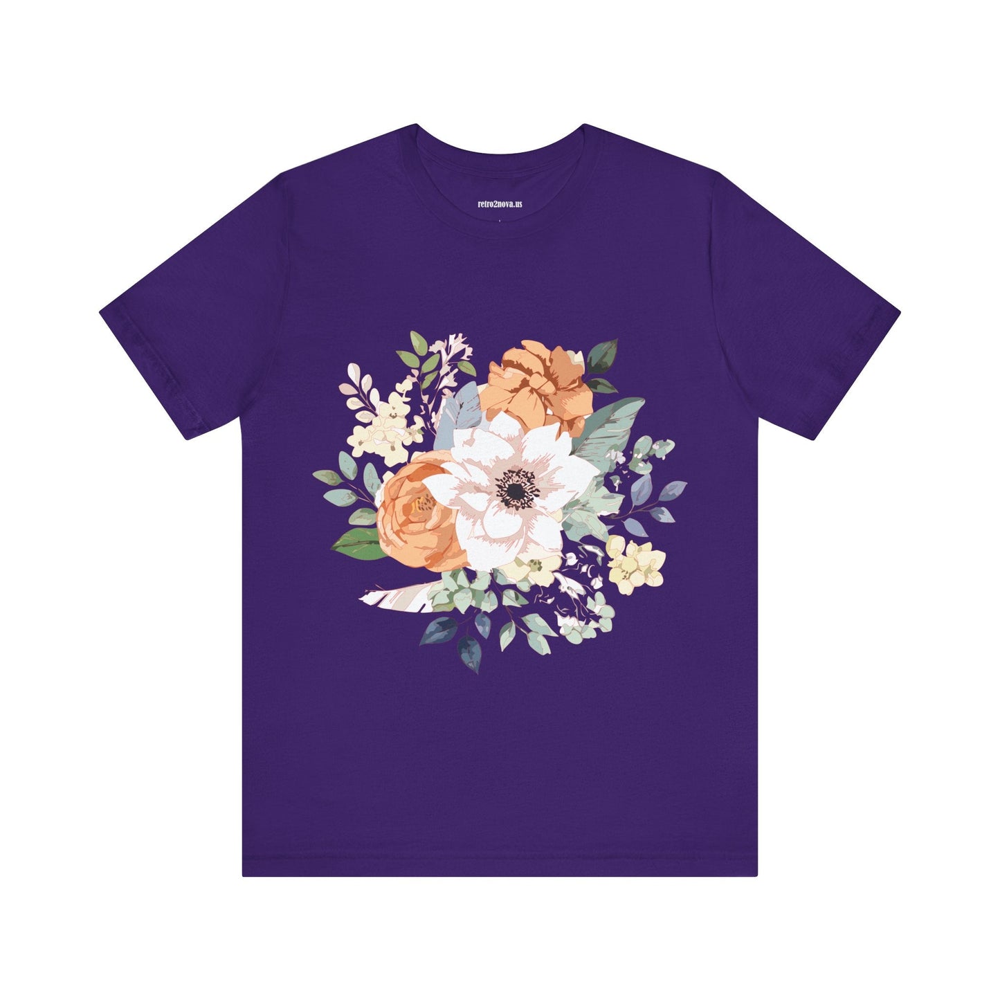 Unisex Floral Shirt Jersey Short Sleeve Tee Lightweight Breathable Flowers Collection Retro2Nova