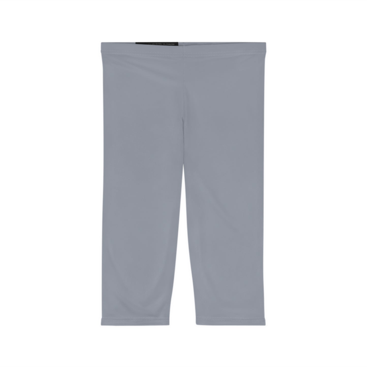 Foggy Blue Color Women's Brushed Suede Poly Span Casual Capri Leggings XS-2XL