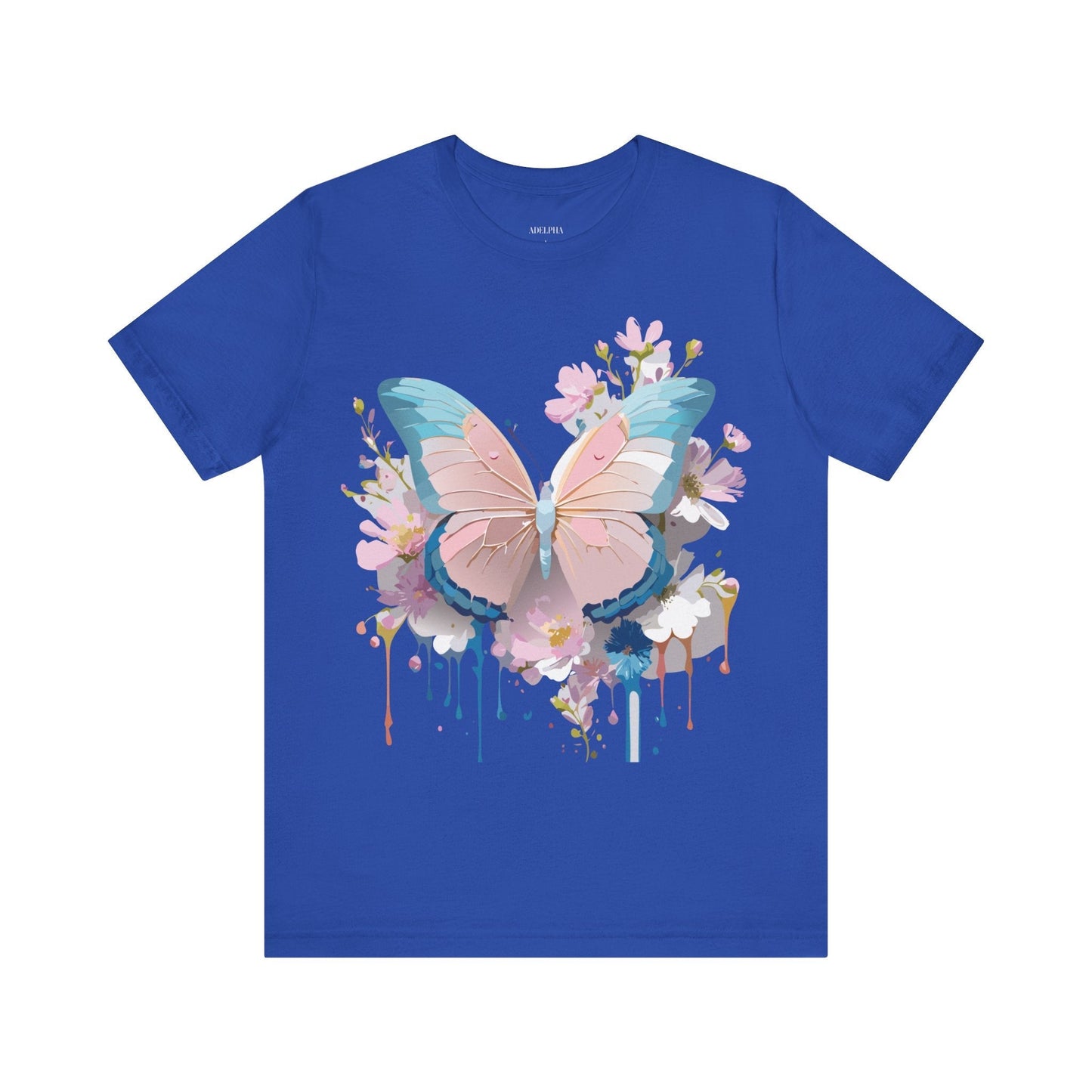 Butterfly Graphic Unisex 100 Cotton Lightweight Vintage Floral Design Jersey Tee 25