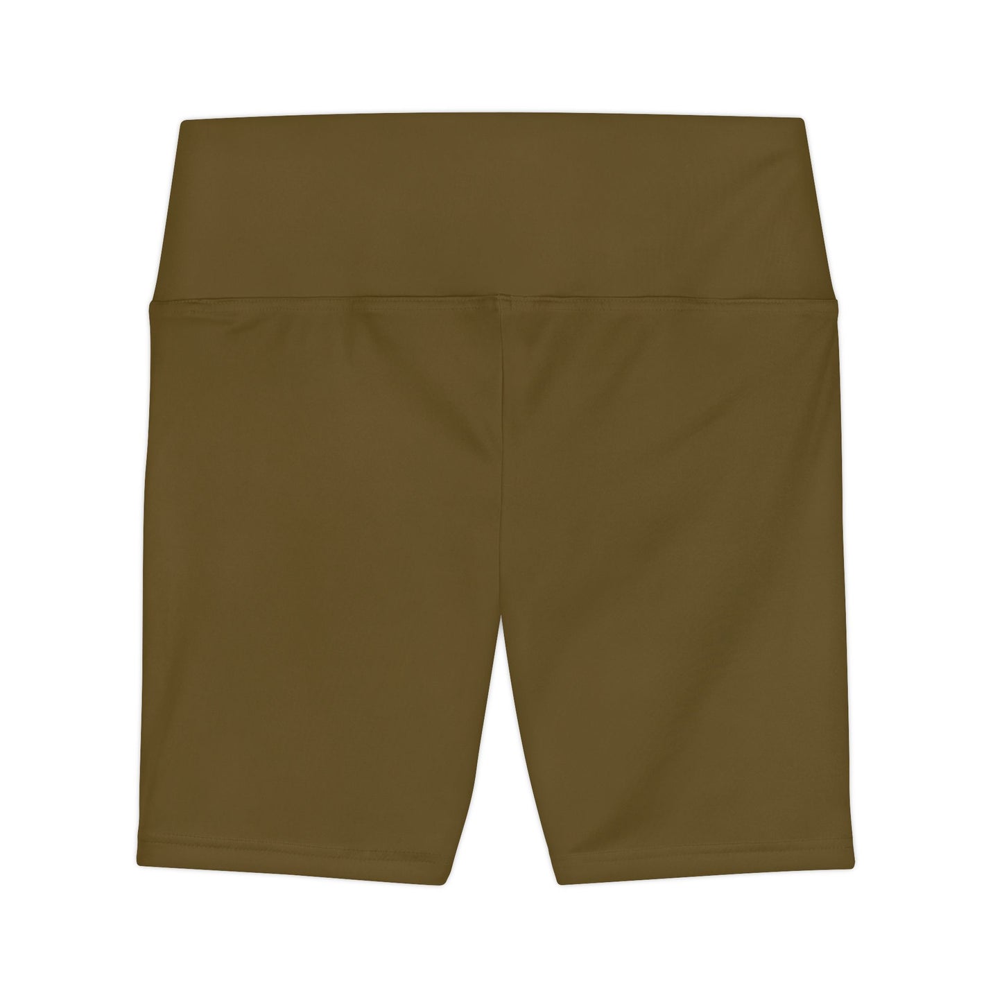 Olive Bark Brown Olive High-Waist Women's Workout Shorts — Compression Biker Shorts for Yoga & Gym