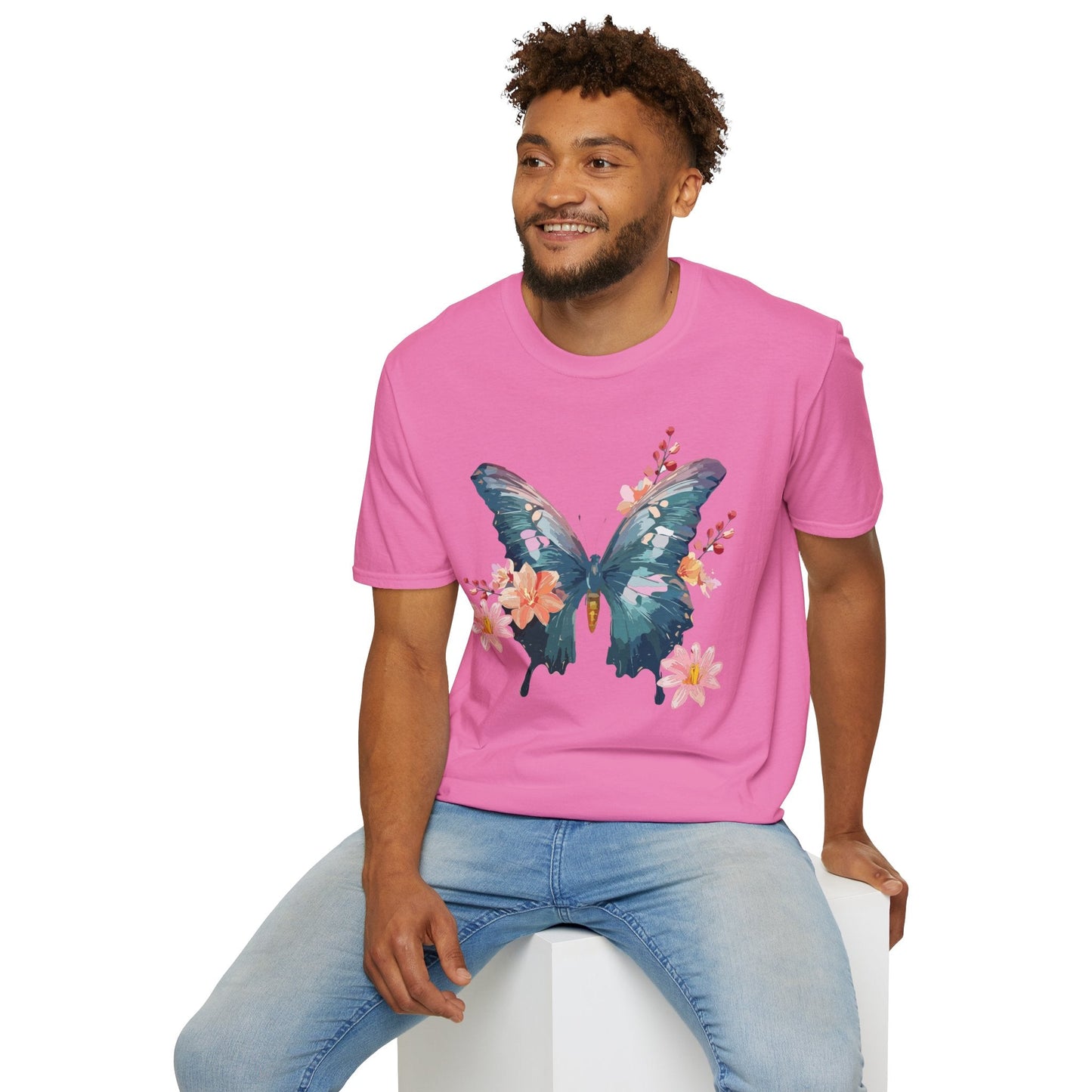 Butterfly T Shirt Unisex Gildan Softstyle 64000 100 Percent Ring Spun Cotton Monarch Tee