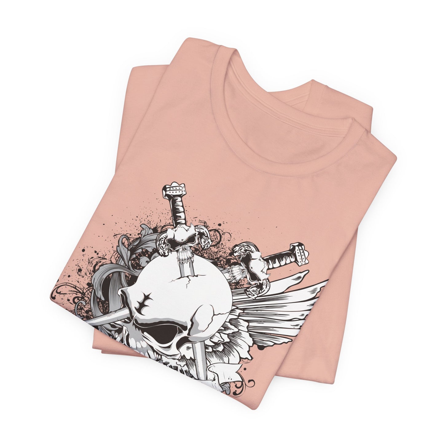 Dagger Skull Graphic Design Tee, Skull Shirt, Vintage Tees, Art Design T-Shirt, Vintage Graphic Tee, Art Shirts with Skulls