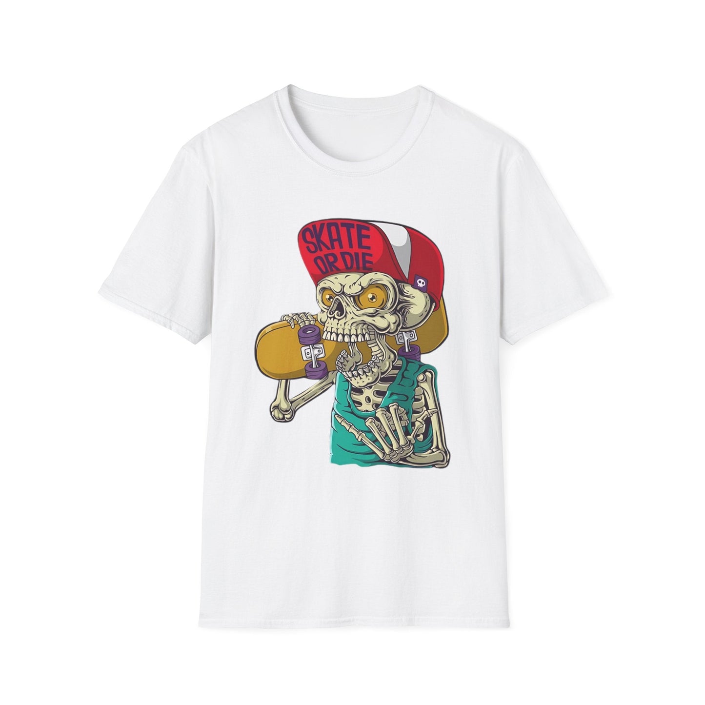 Skull T Shirt Skeleton Tee Unisex Softstyle Cotton Gildan 64000 Graphic Tee For Everyday Wear