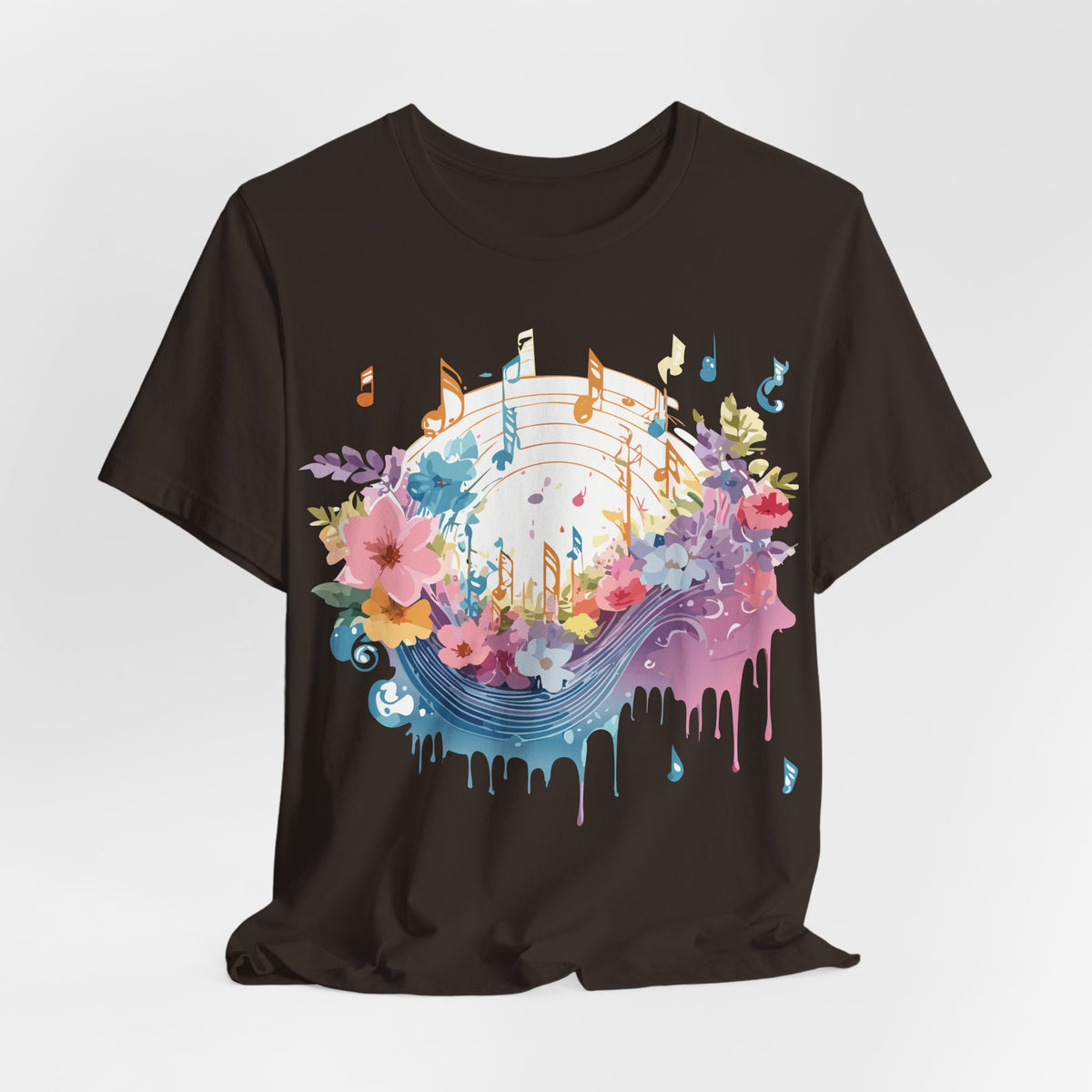 Music Graphic Unisex Cotton Bella+Canvas Tee with Art Design m85
