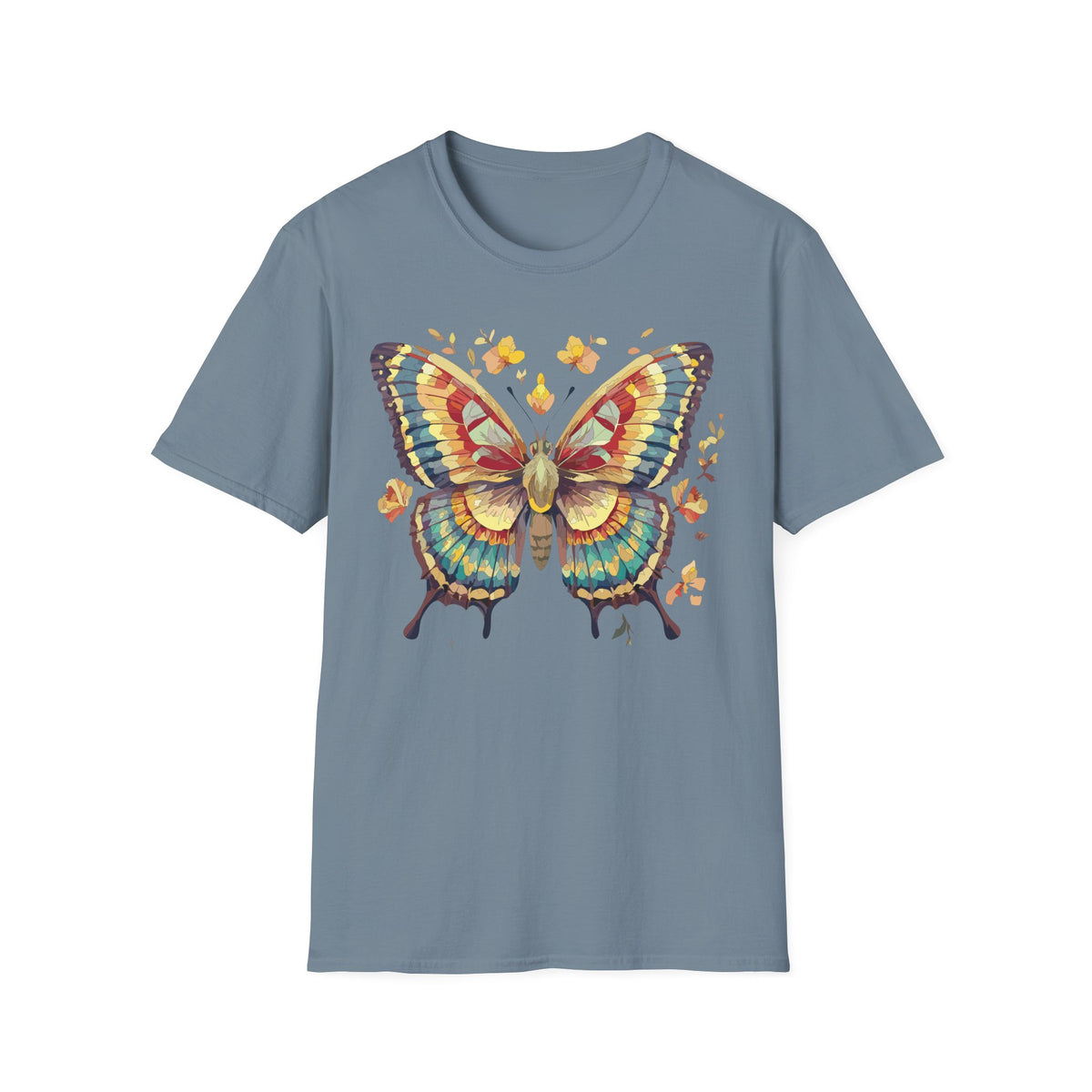 Butterfly Watercolor T-Shirt — Vibrant Floral Monarch Graphic Tee Unisex 100 Cotton Gildan T-Shirt