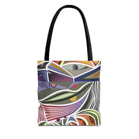 Bolsa de lona con estampados abstractos 