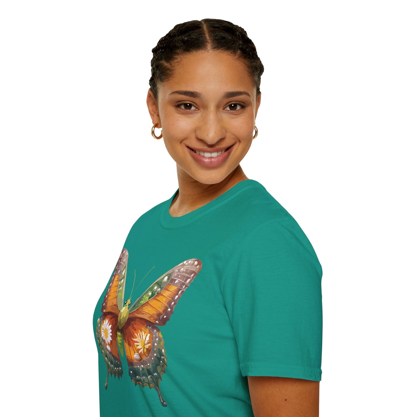 Butterfly T Shirt Unisex Monarch Shirt Gildan Softstyle 64000 100 Percent Ring Spun Cotton