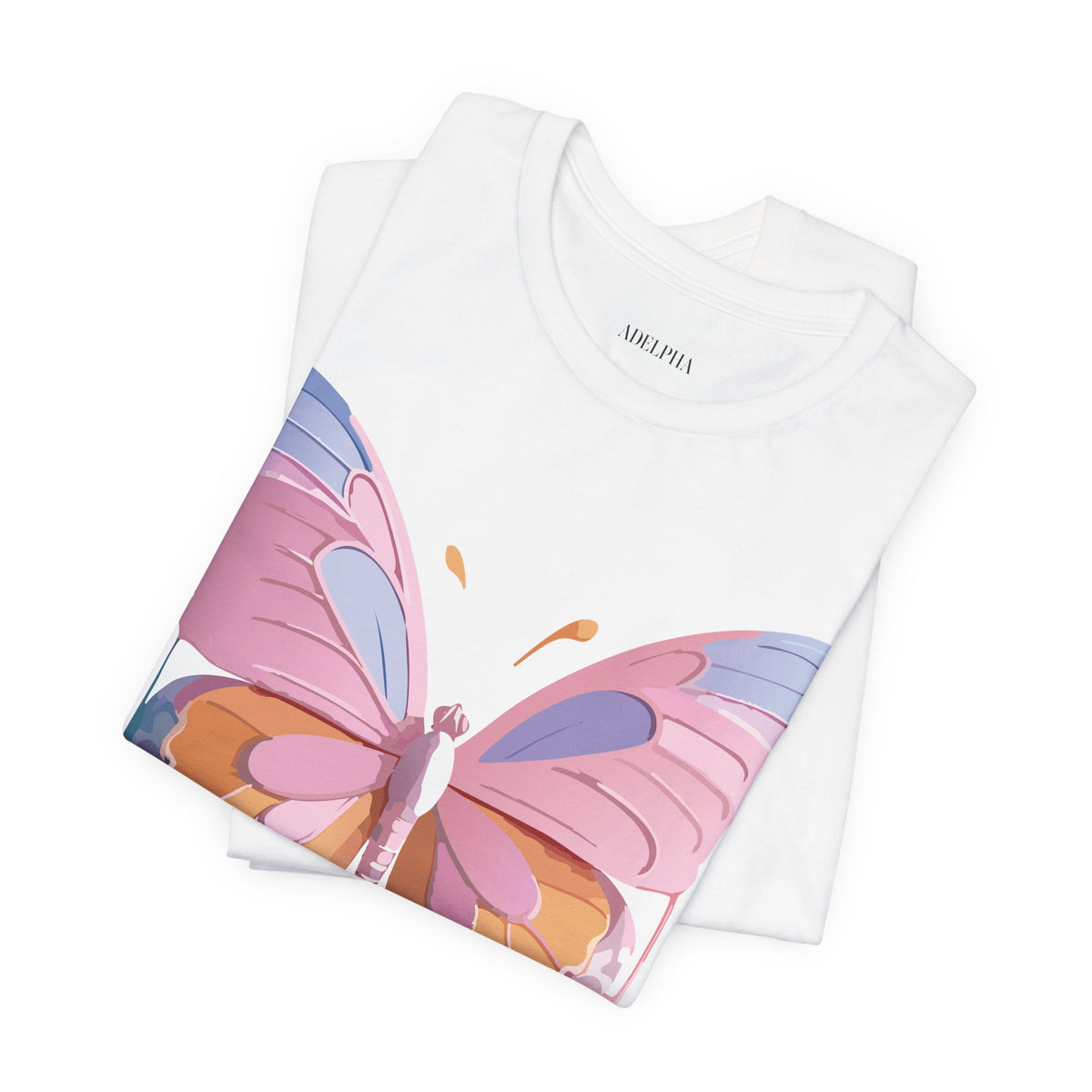 Butterfly Graphic Unisex Cotton Bella+Canvas Tee with Floral Art Design m06